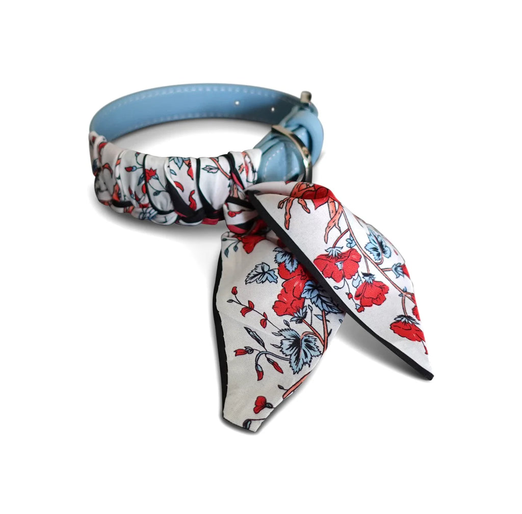 Dog Collar Twilly Flower - Ice Blue