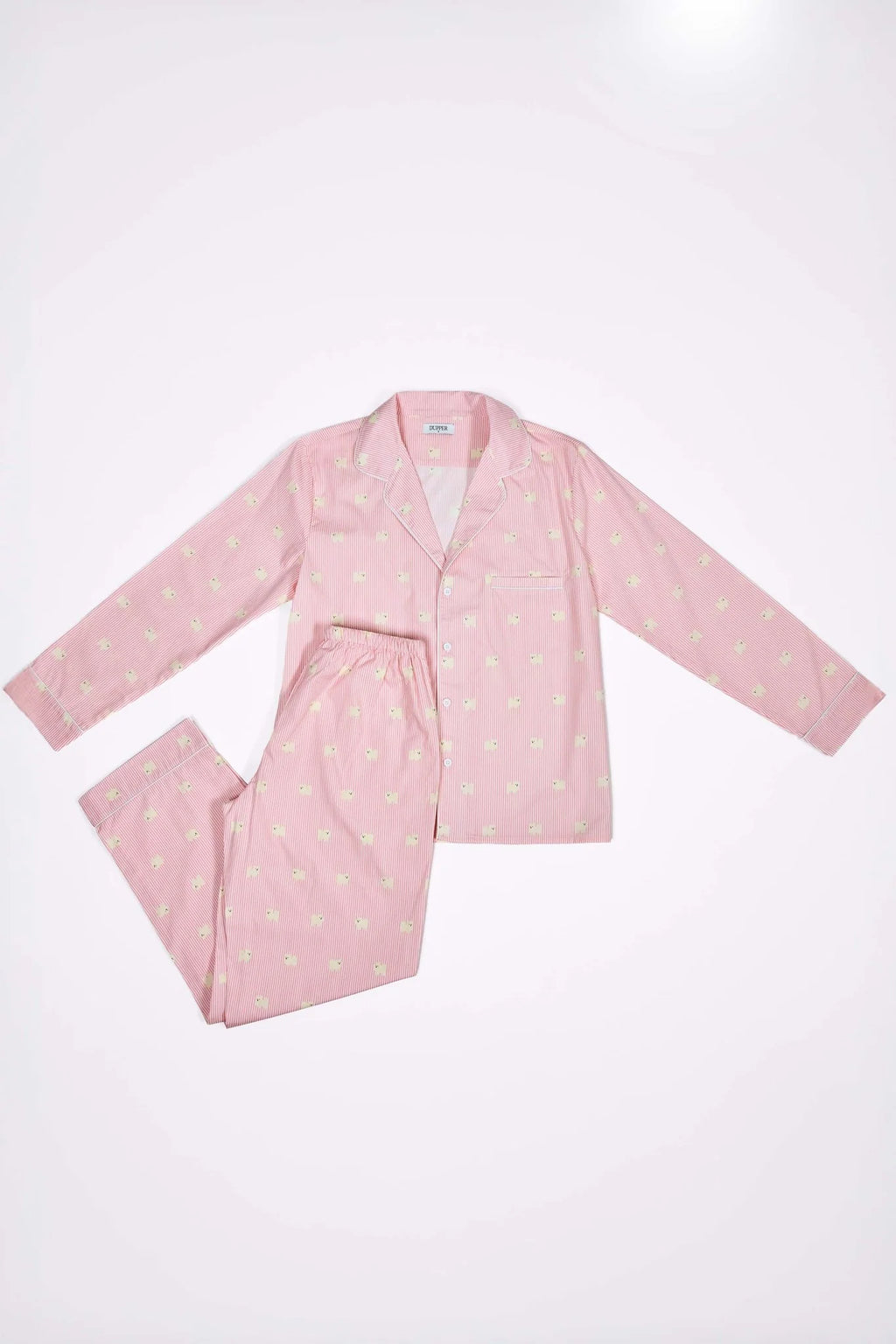 Pomeranian Unisex Pajama – Pink & White