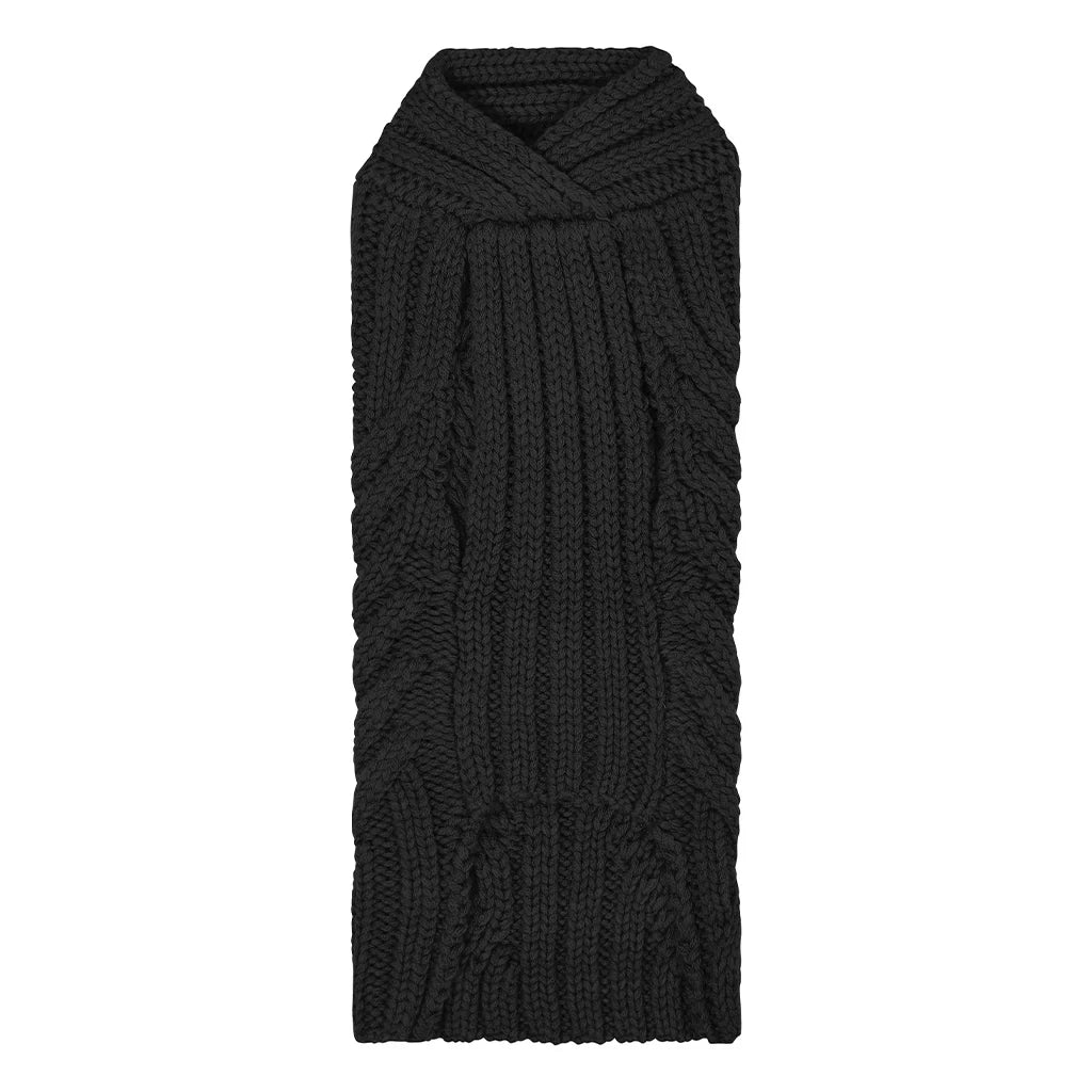 Merino Wool Weave Knit Dog Sweater - Black