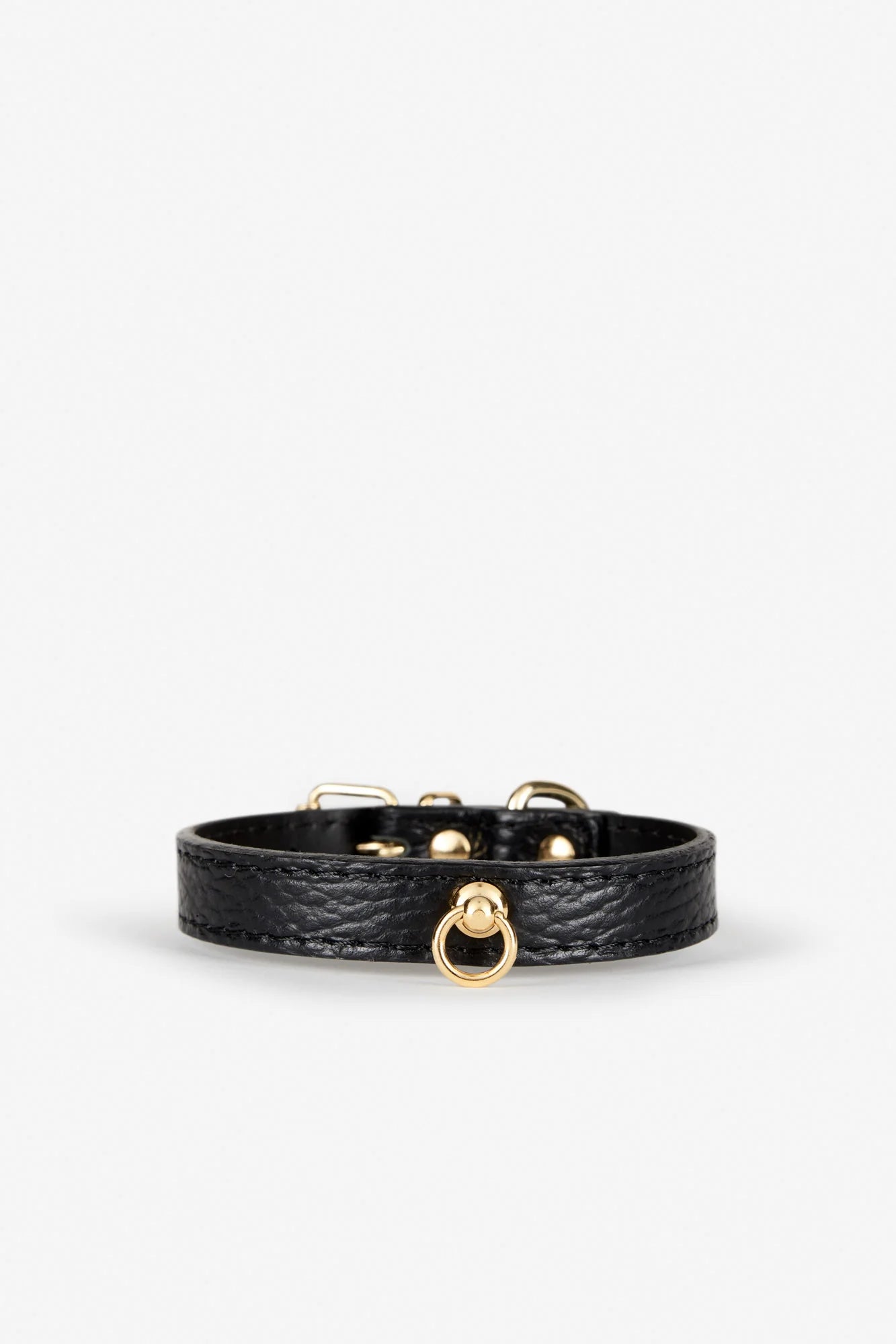 Black Leather Juno Toy Dog Collar