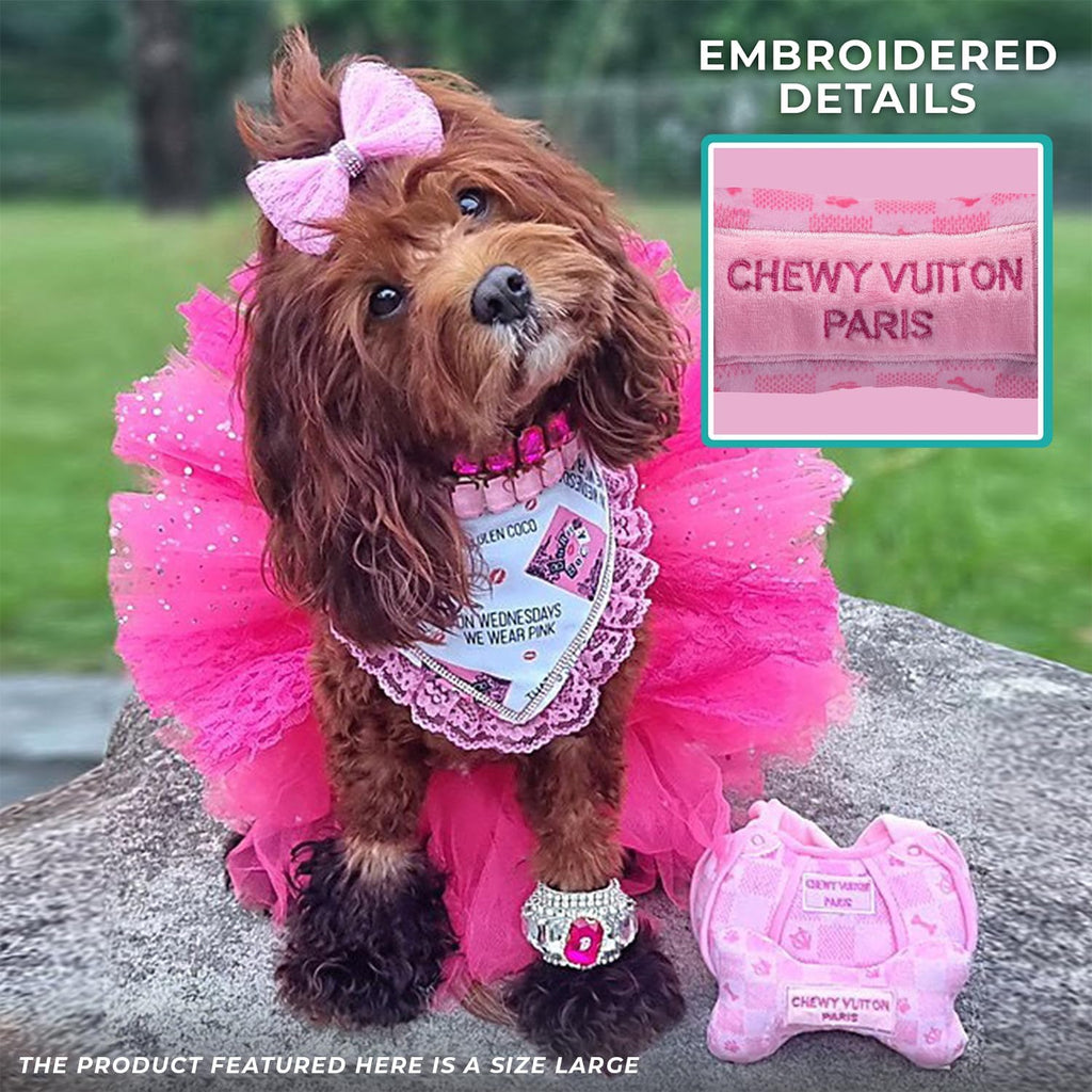 Chewy Vuiton Bone - Checker Pink 