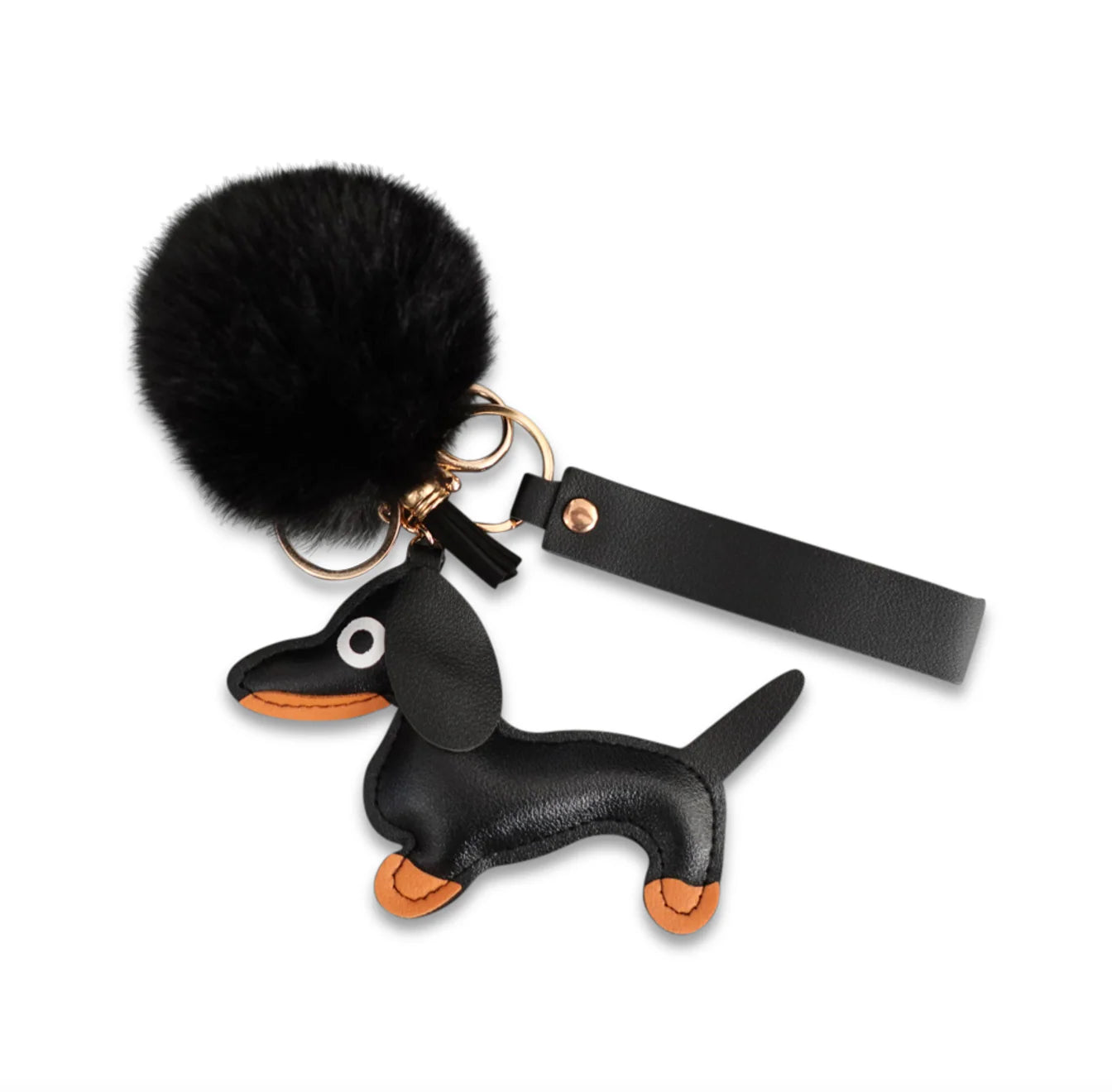 Dachshund Keychain Franzl Flausch - Black