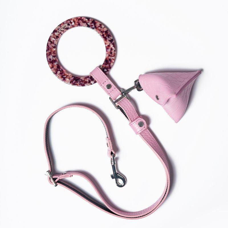 Flamingo Leather Poop Bag