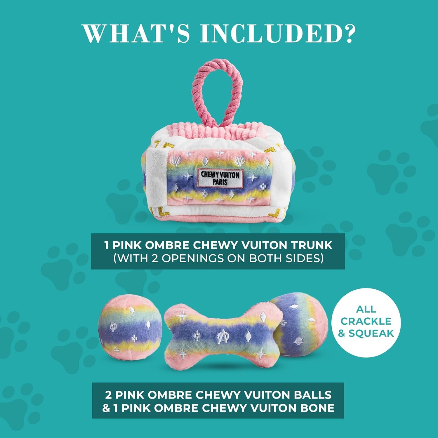 Chewy Vuiton Trunk - Pink Ombre 