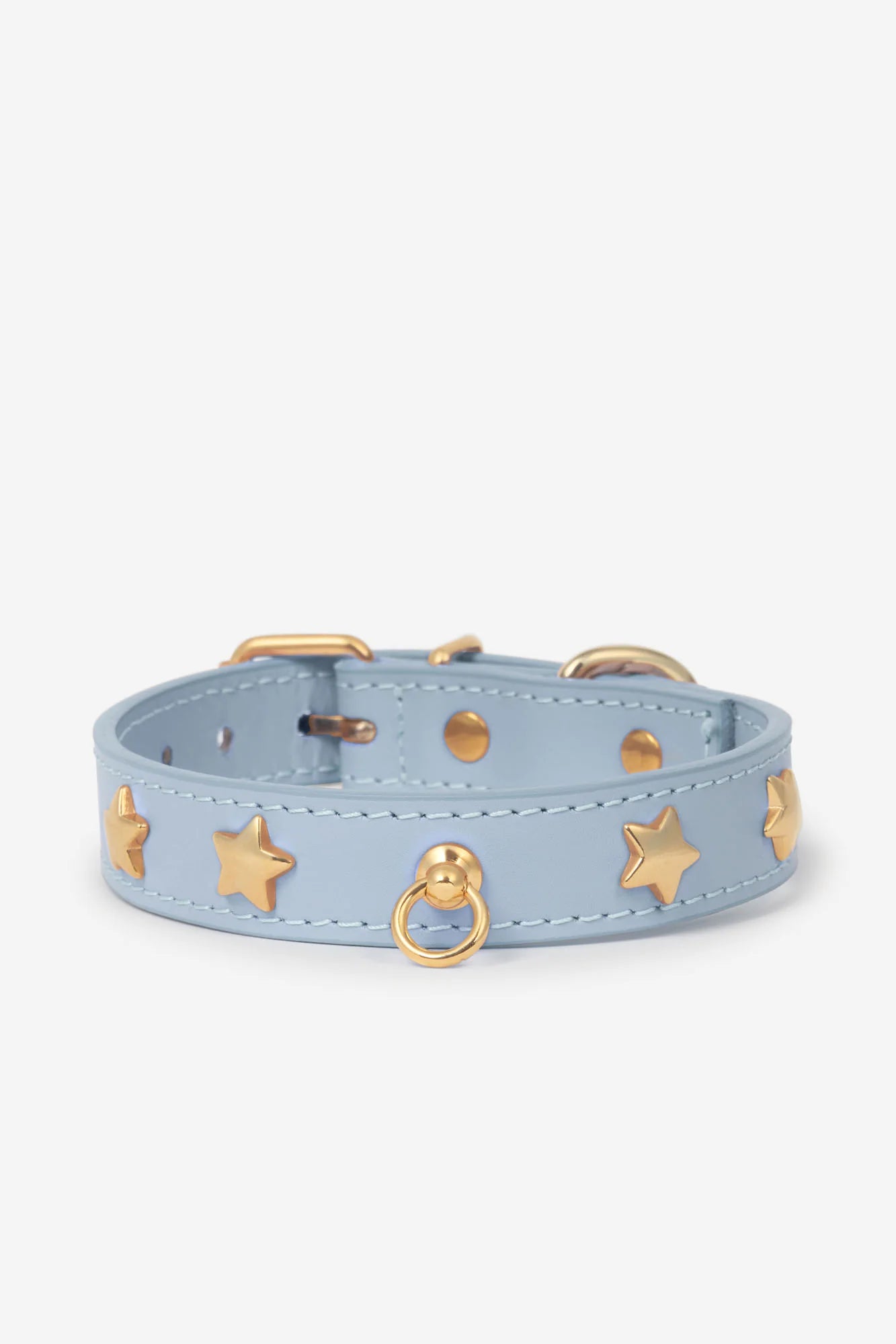 Sky Blue Leather Nara Dog Collar
