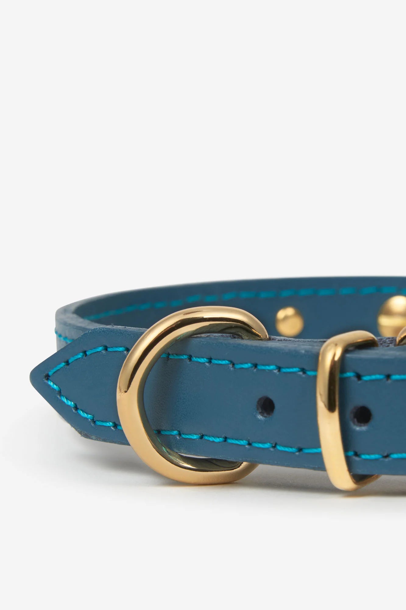 Navy Blue Leather Nara Toy Dog Collar