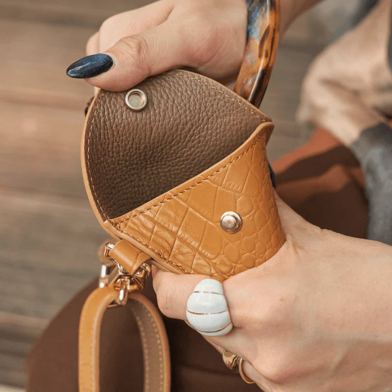 Amber Leather Poop Bag