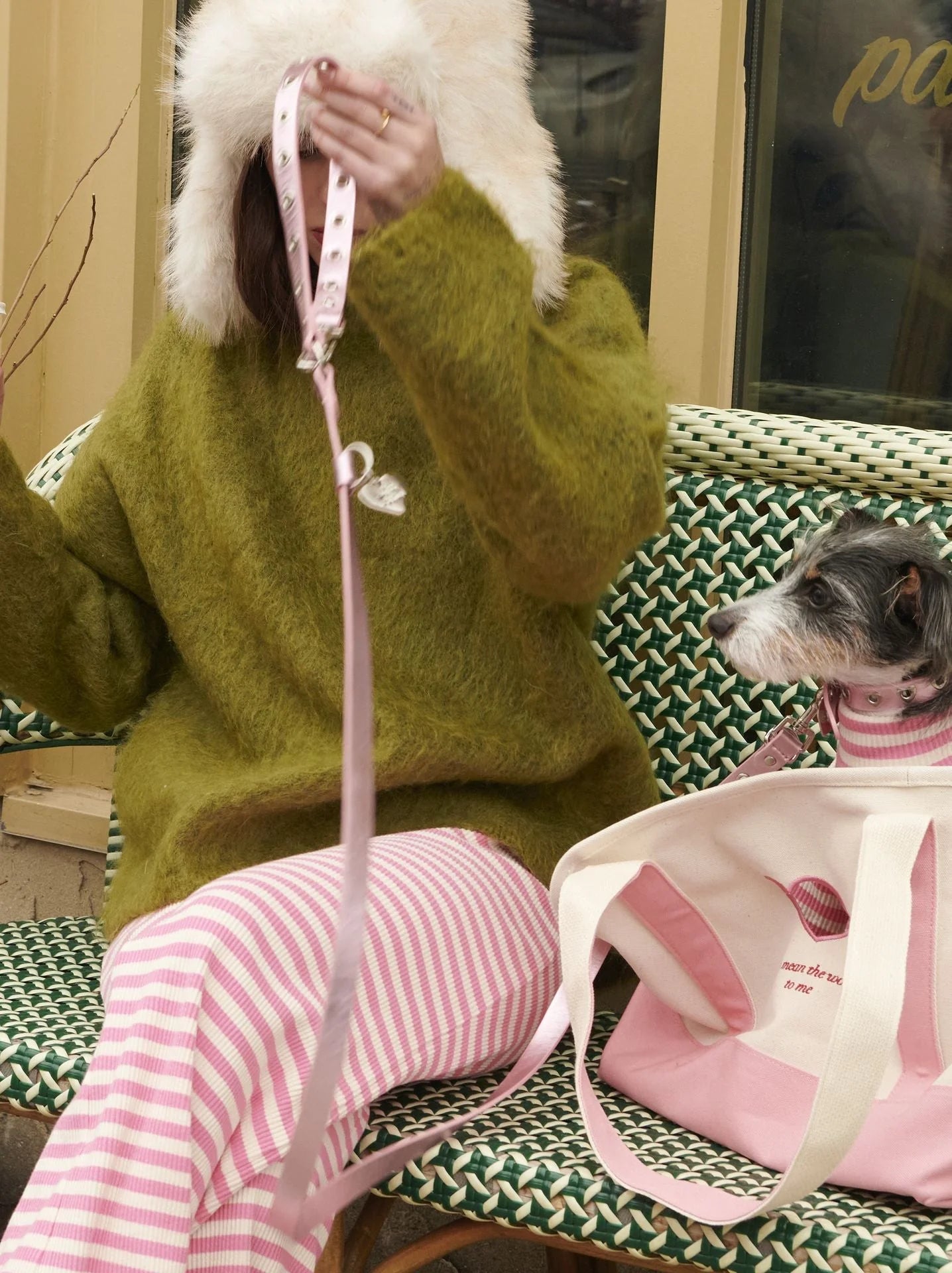 You Mean the World to Me Leash - Pink