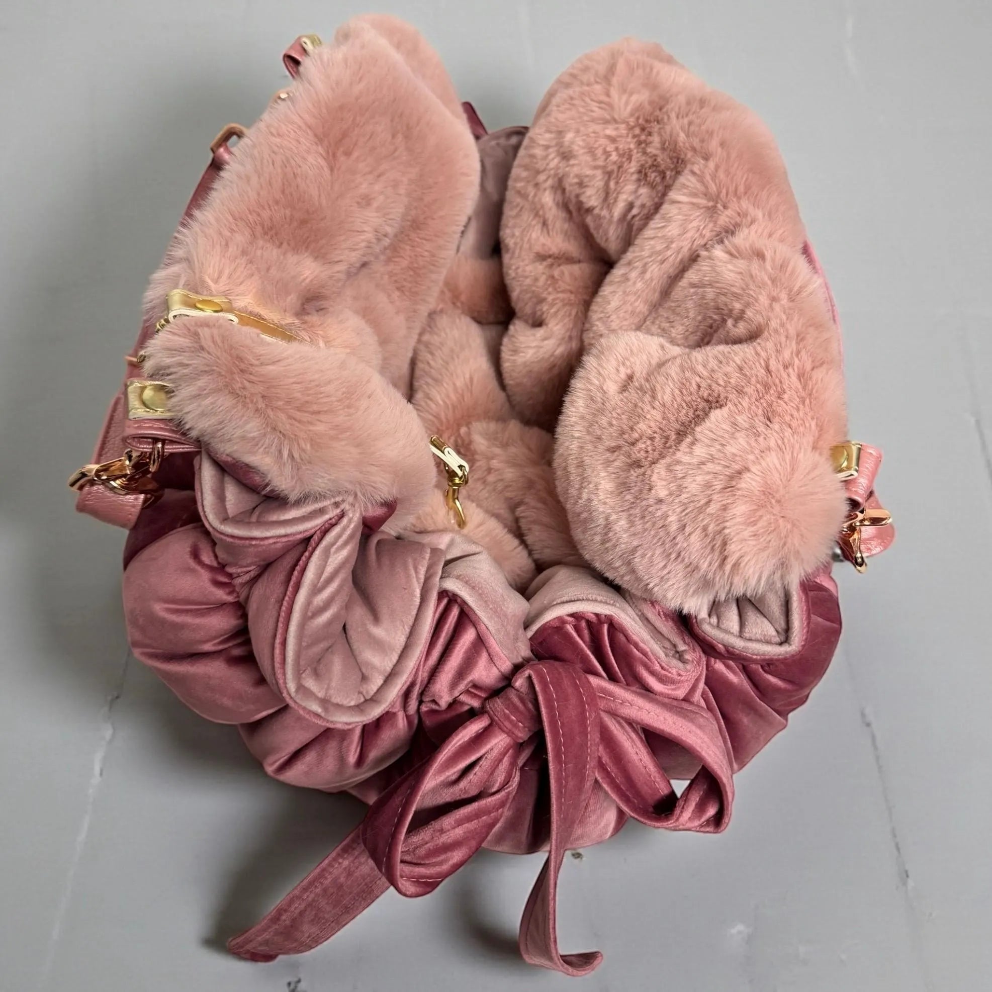 Pink Velvet Dog Carrier
