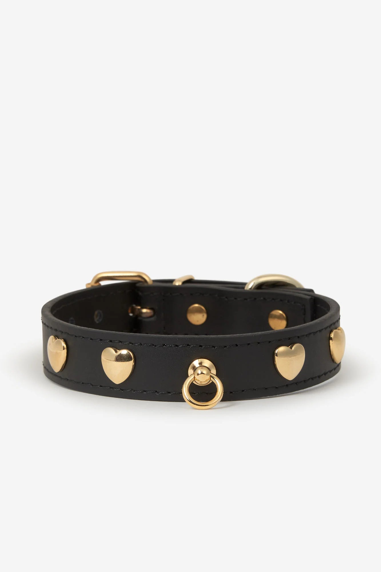 Black Leather Nara Dog Collar