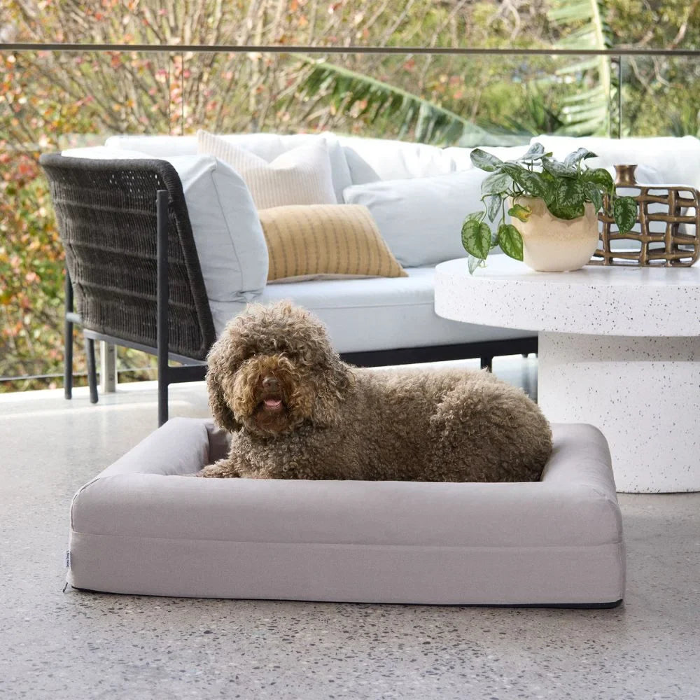 Cooling Dog Bed - Stone Grey Memory Foam