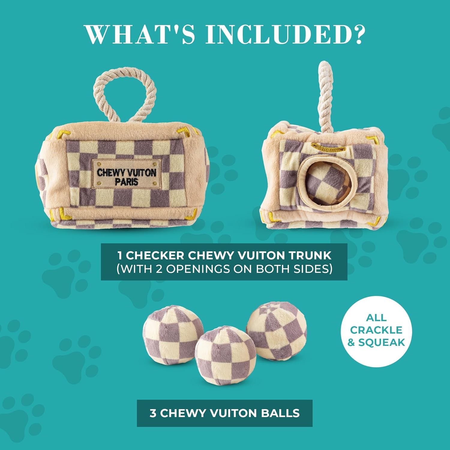 Chewy Vuiton Trunk - Brown Check