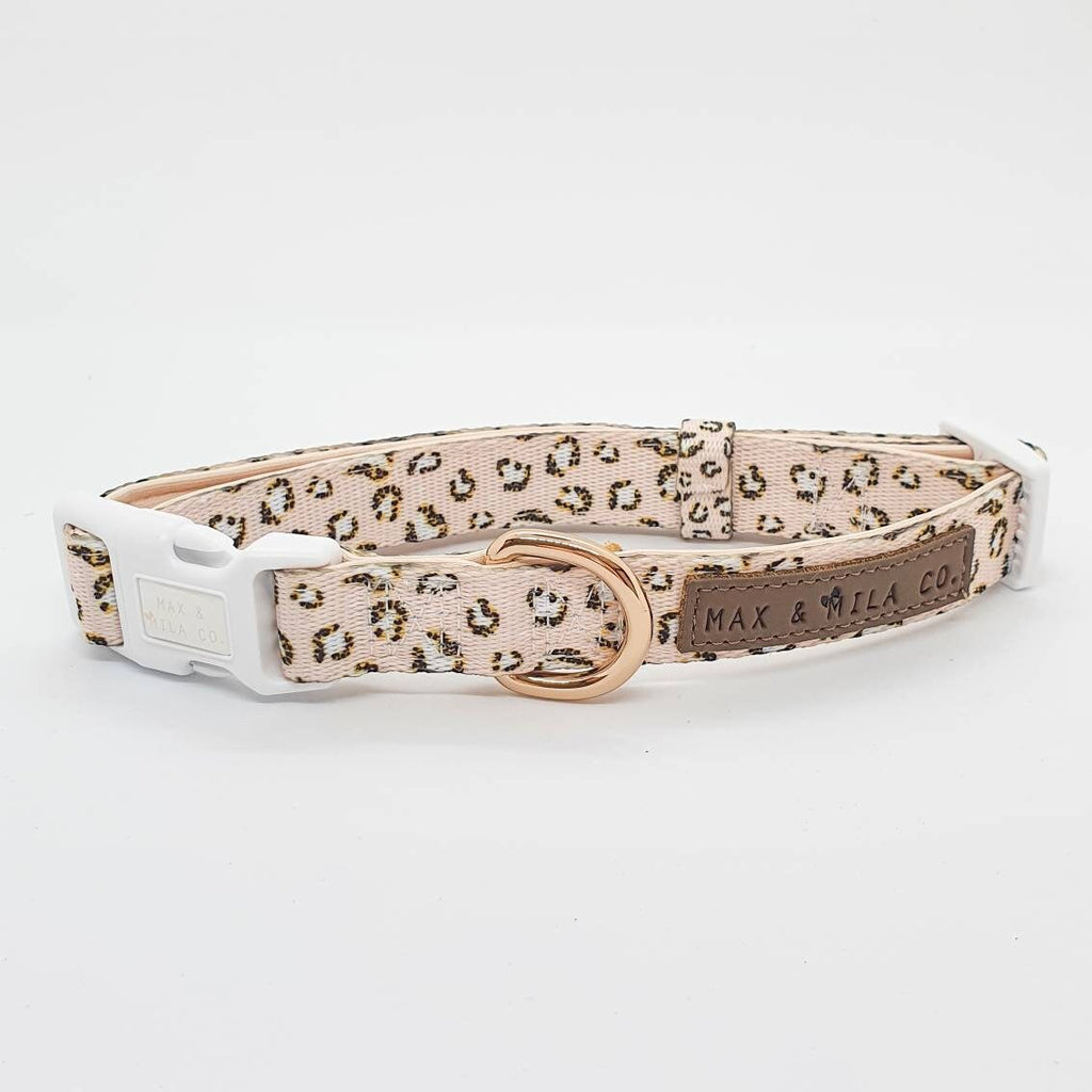 Nude Leopard Designer Dog Harness Set