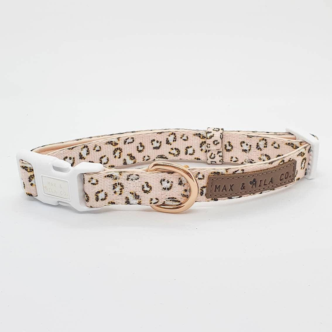 Nude Leopard Designer Dog Harness Set