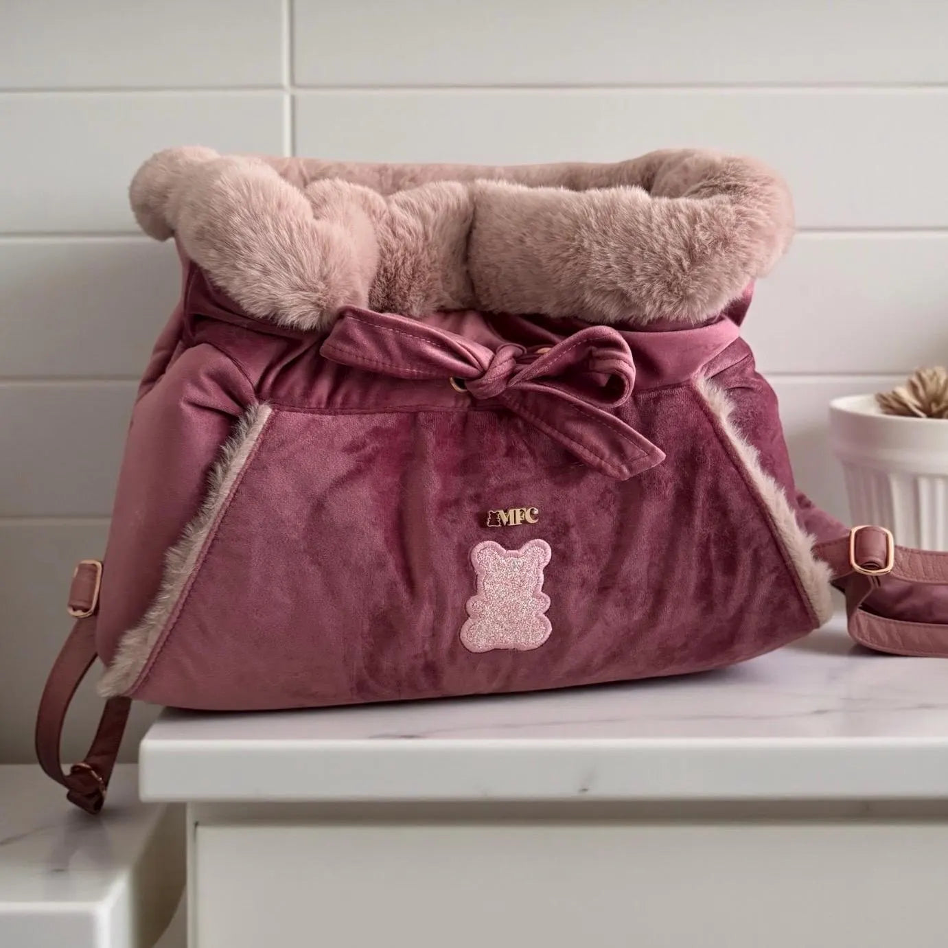 Luxury Leopard Velvet Dog Carrier