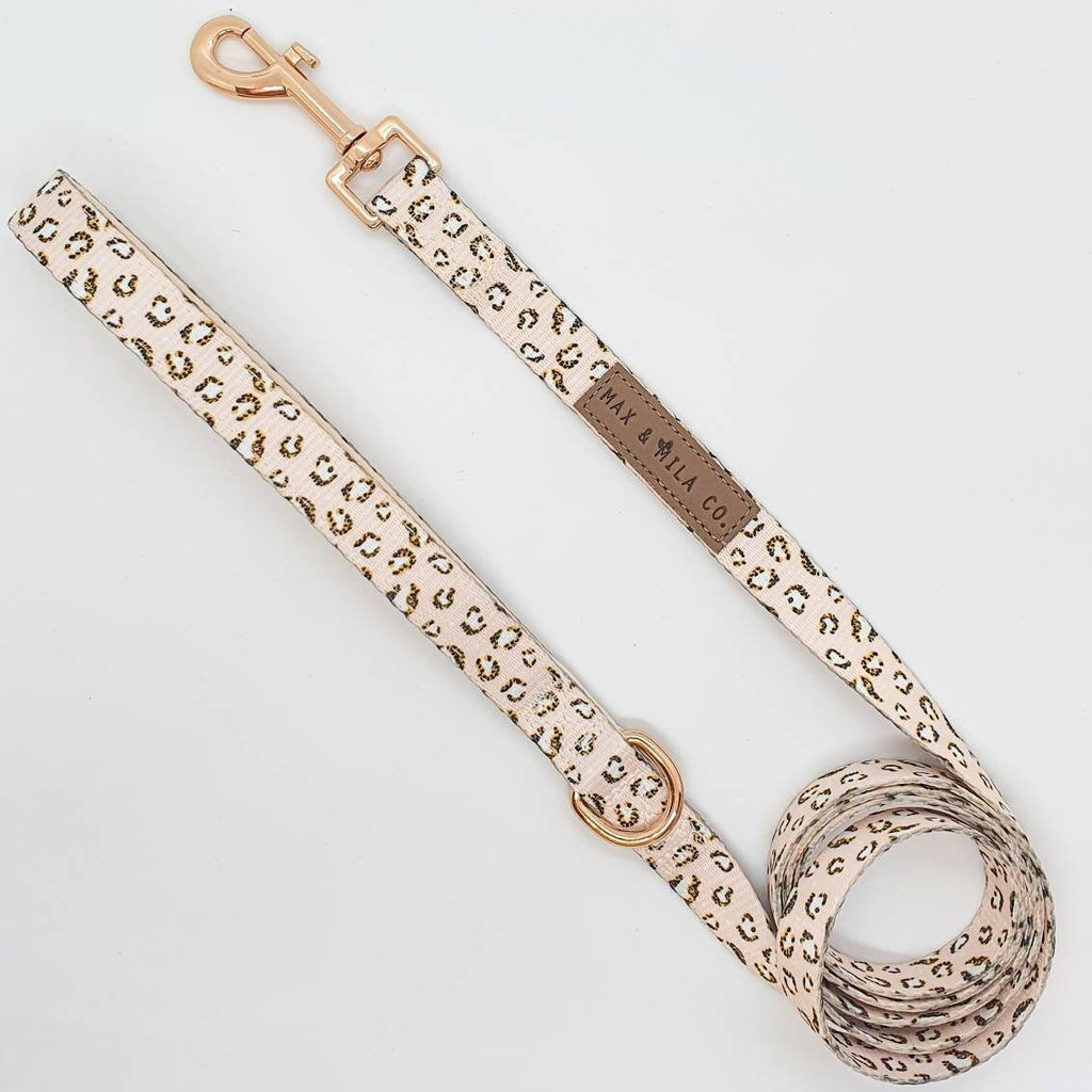 Nude Leopard Designer Dog Harness Set
