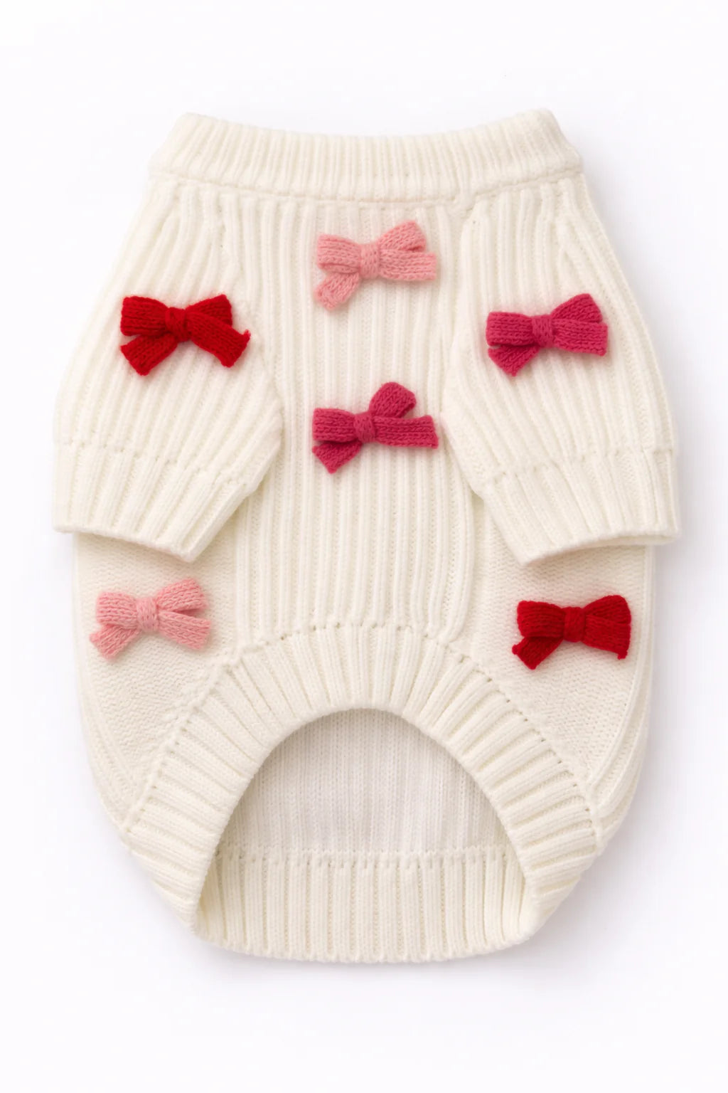 Bow Sweater - Red & Pink