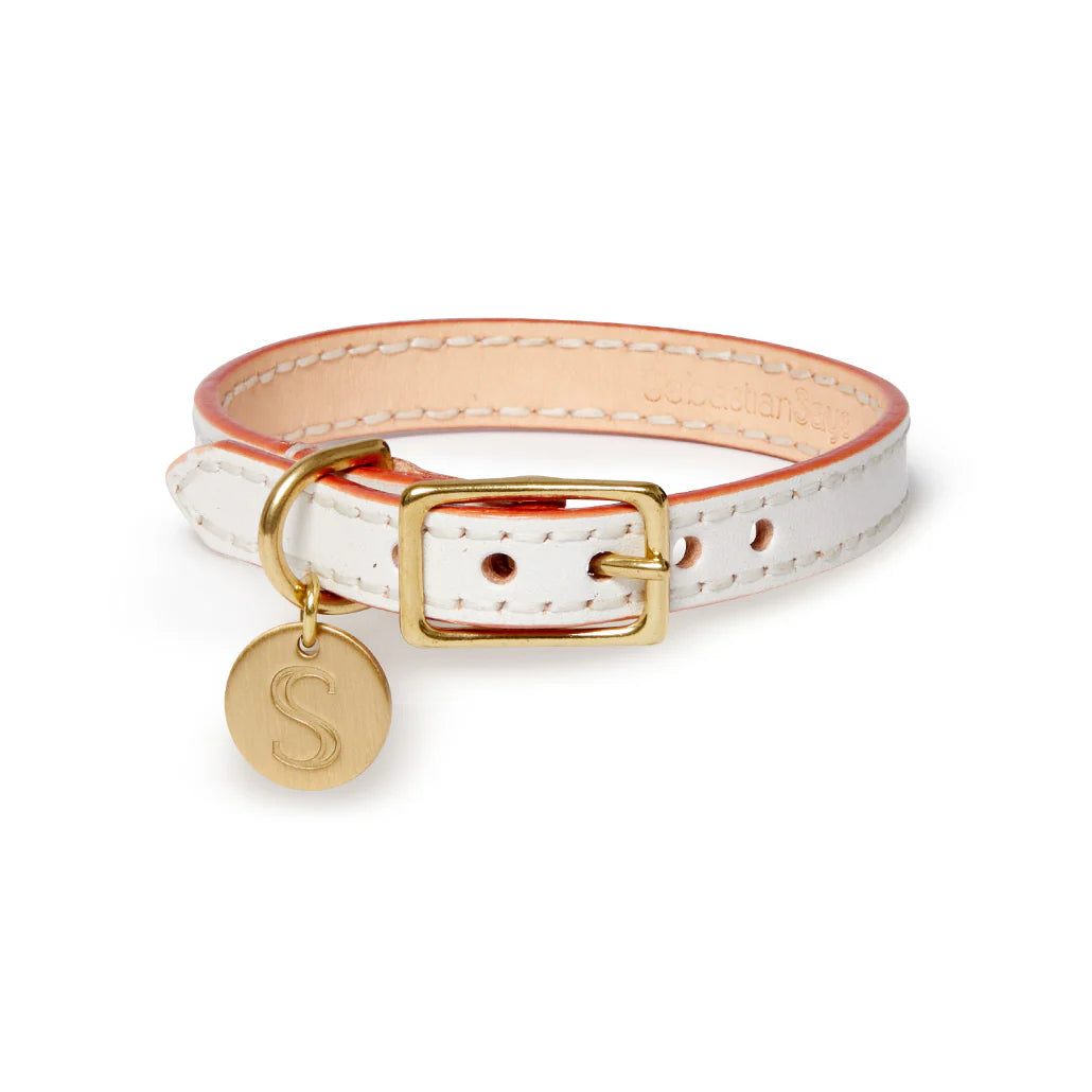 Leather Dog Collar - Vanilla