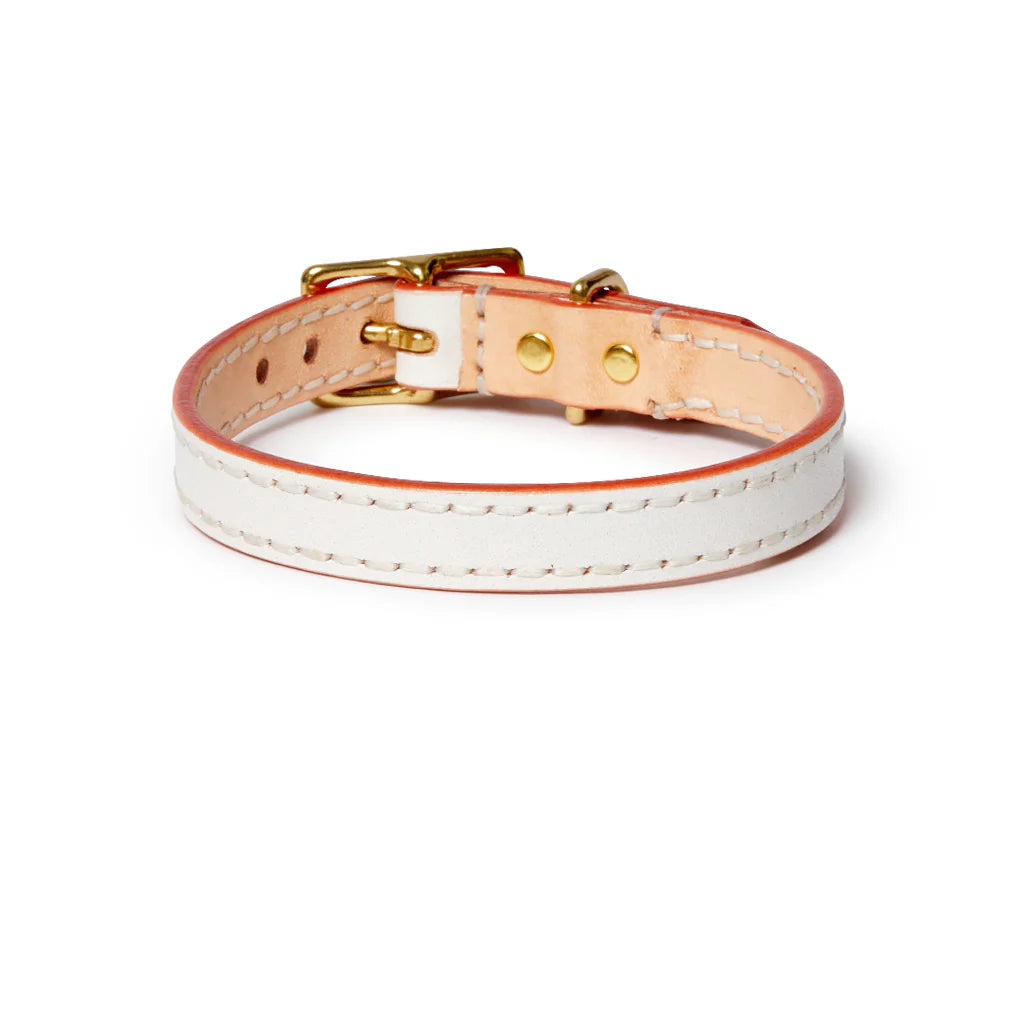 Leather Dog Collar - Vanilla