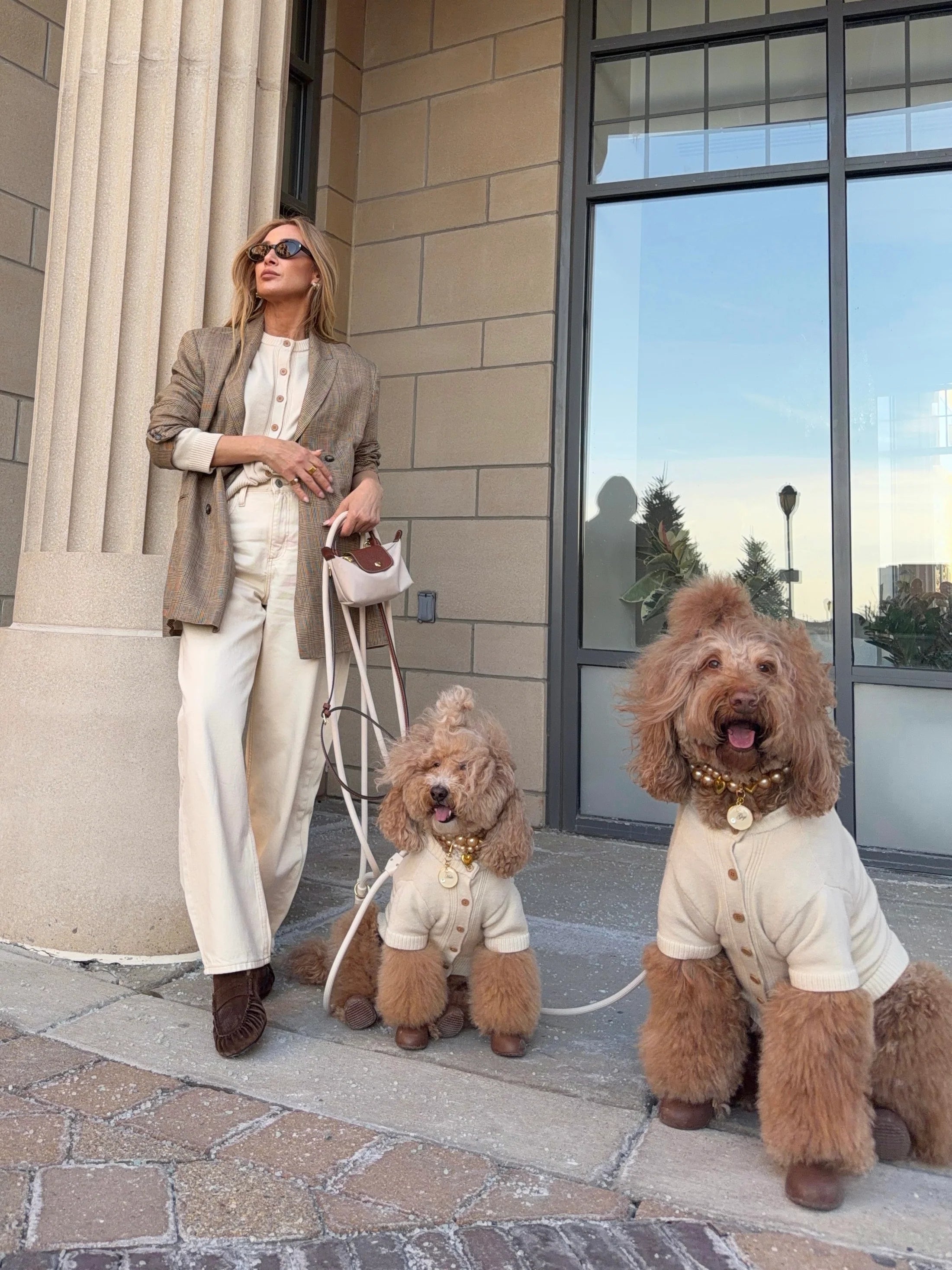 Cora Dog Knit Cardigan - Soft Oat