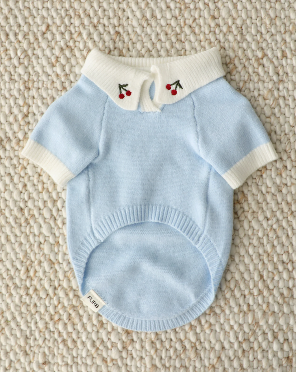 Cherry on Top Light Blue Polo Dog Sweater