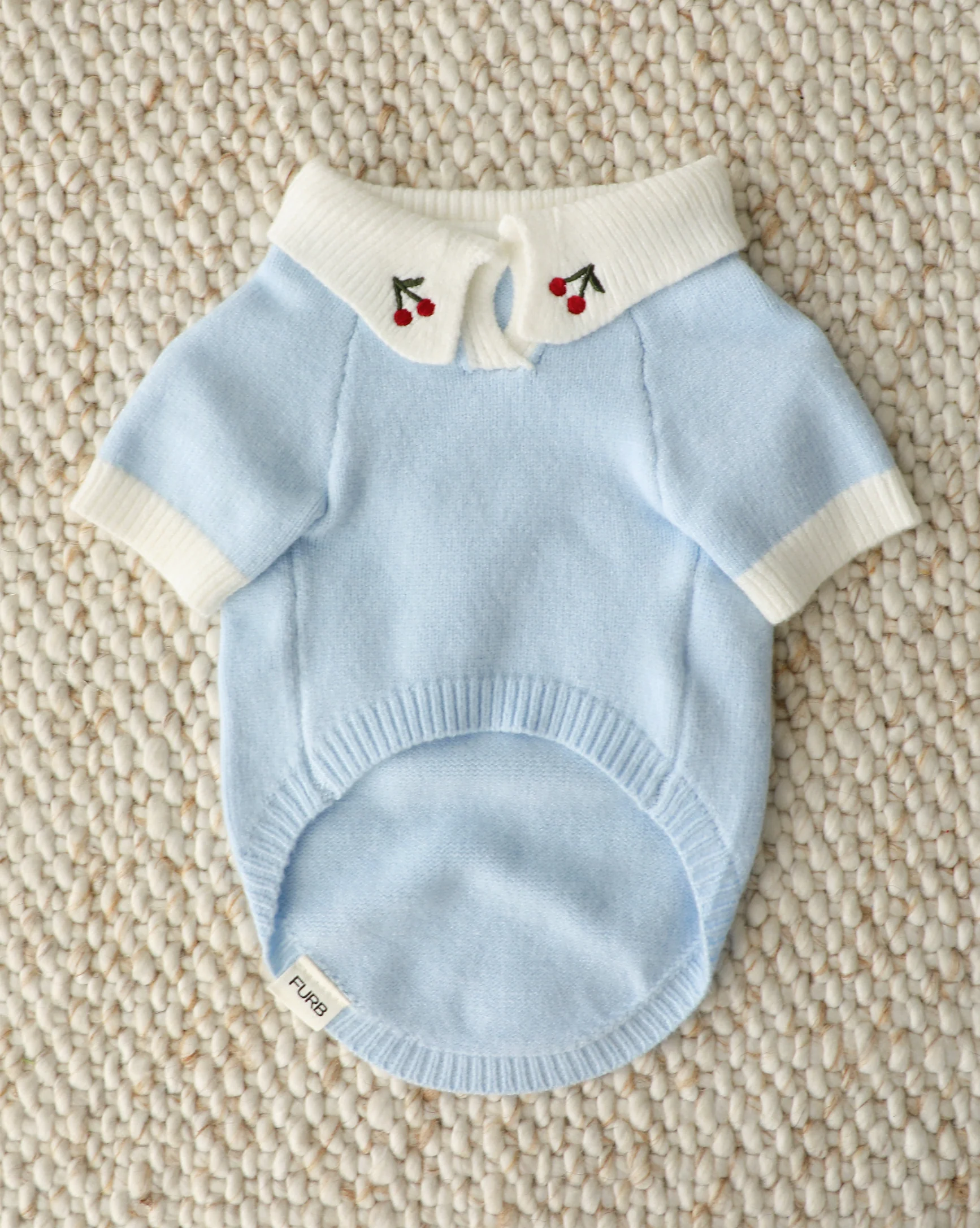 Cherry on Top Light Blue Polo Dog Sweater