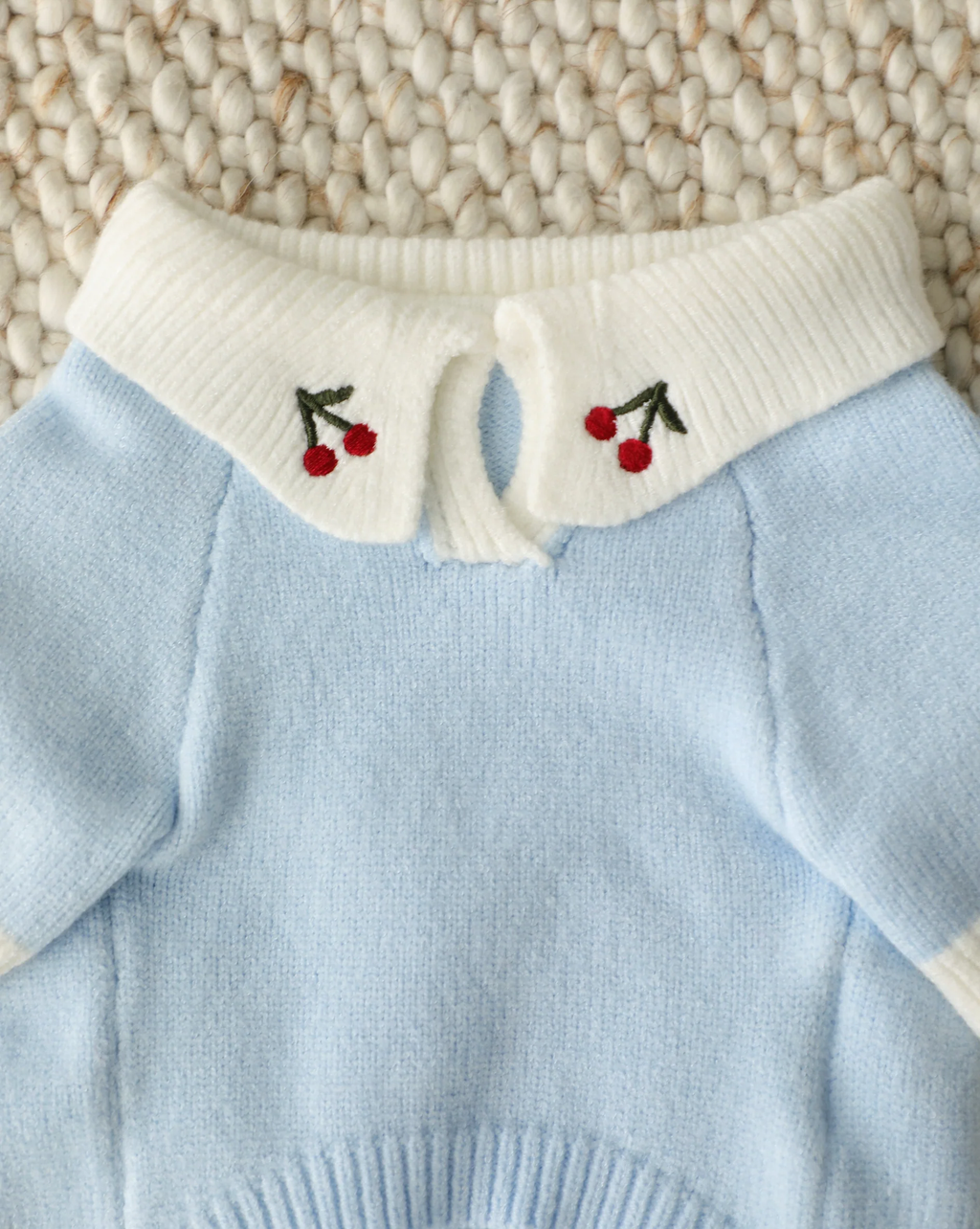 Cherry on Top Light Blue Polo Dog Sweater