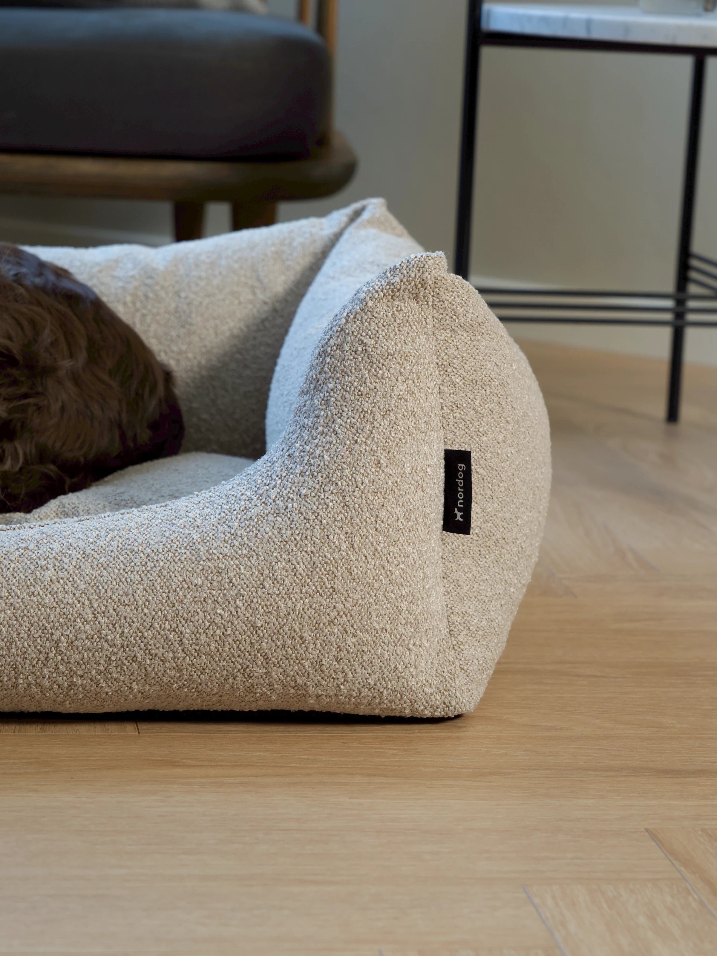 BILLY Bouclé Dog Bed Beige