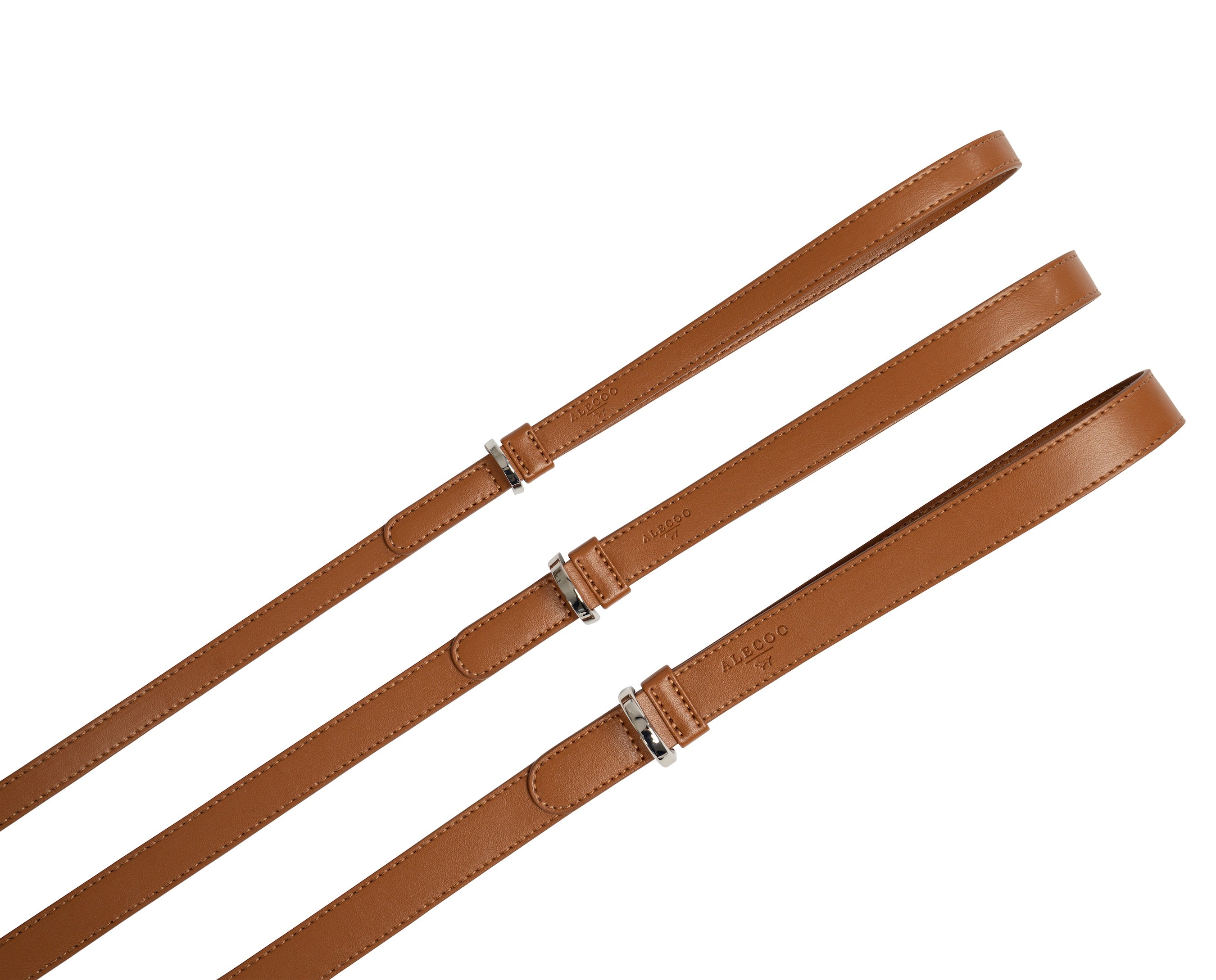 Dog Leash Classy Cognac - Silver
