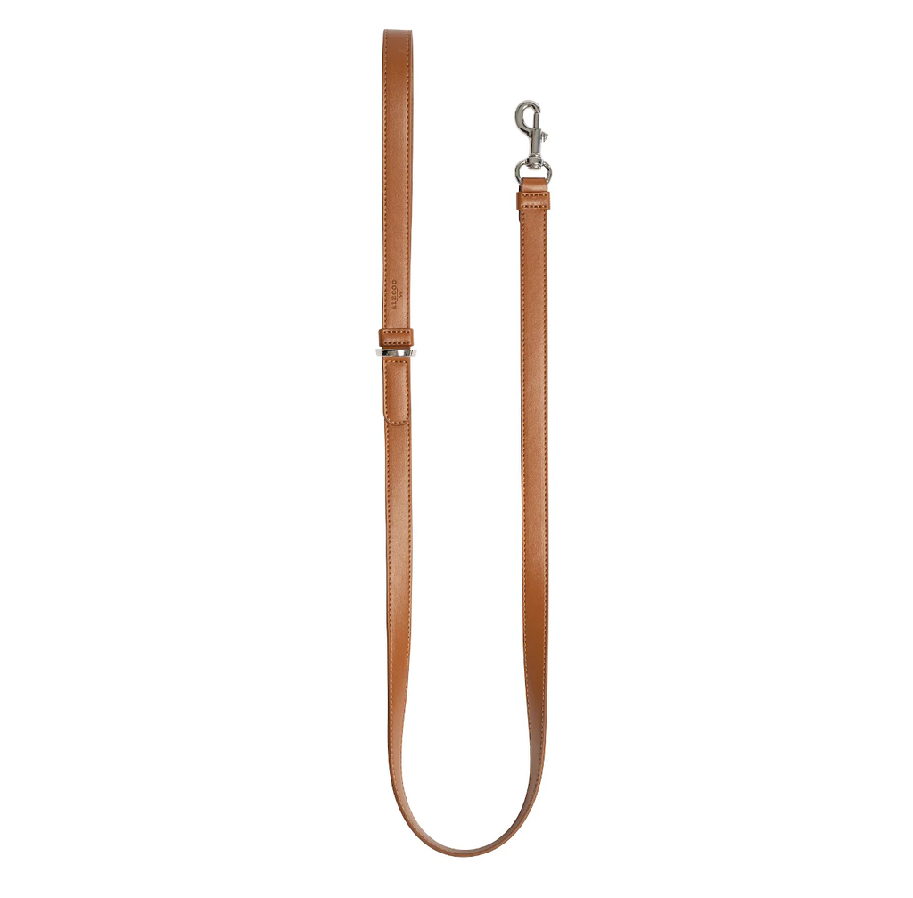 Dog Leash Classy Cognac - Silver