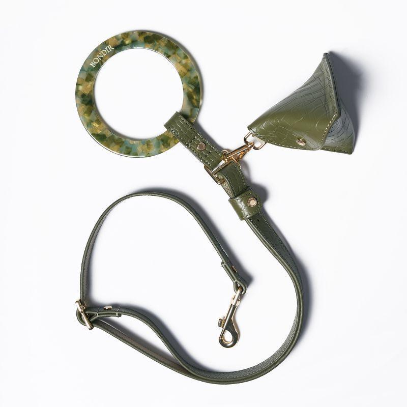 Emerald Leather Poop Bag