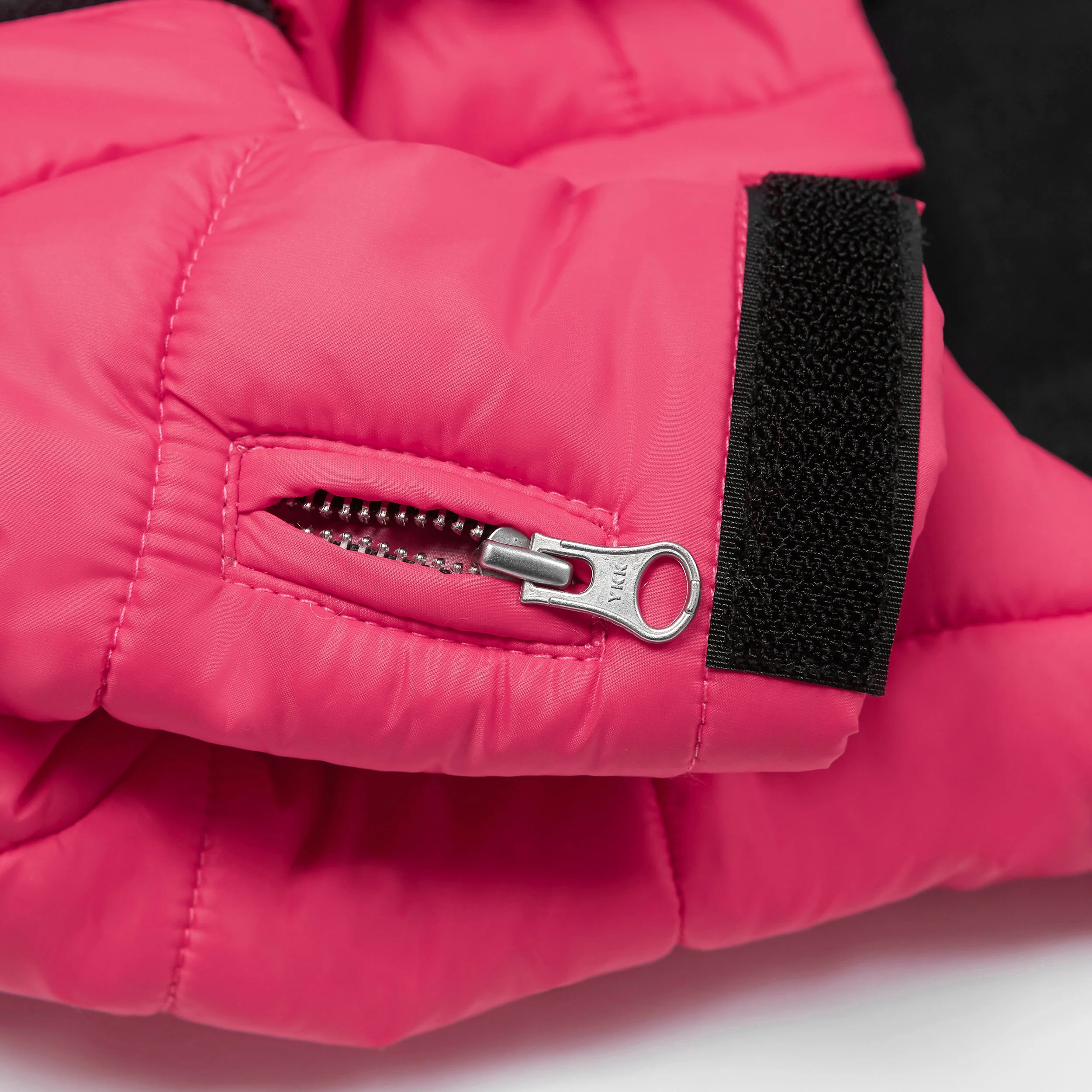 Faux Fur Zip up Puffer Ski Jacket with Hood