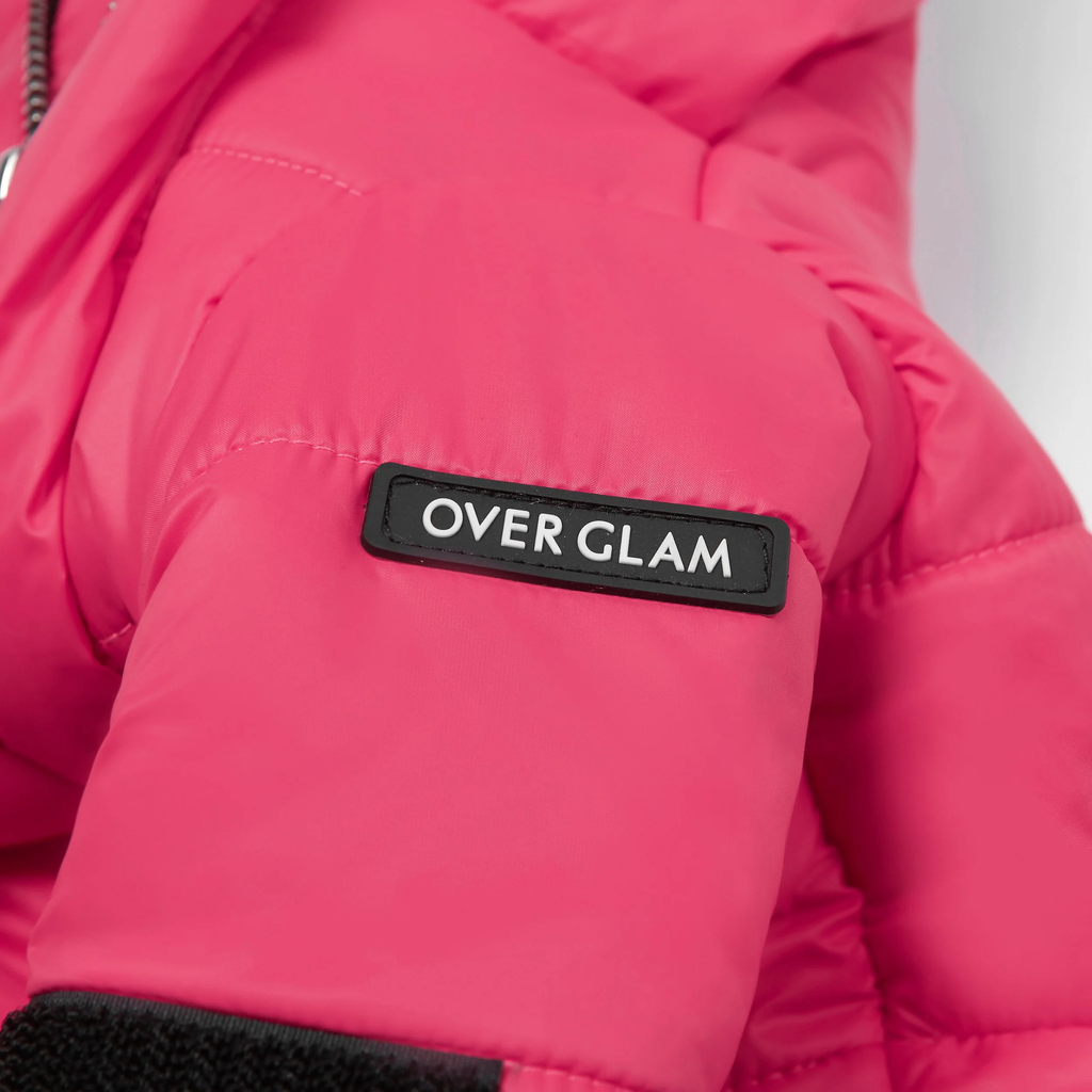 Faux Fur Zip up Puffer Ski Jacket with Hood
