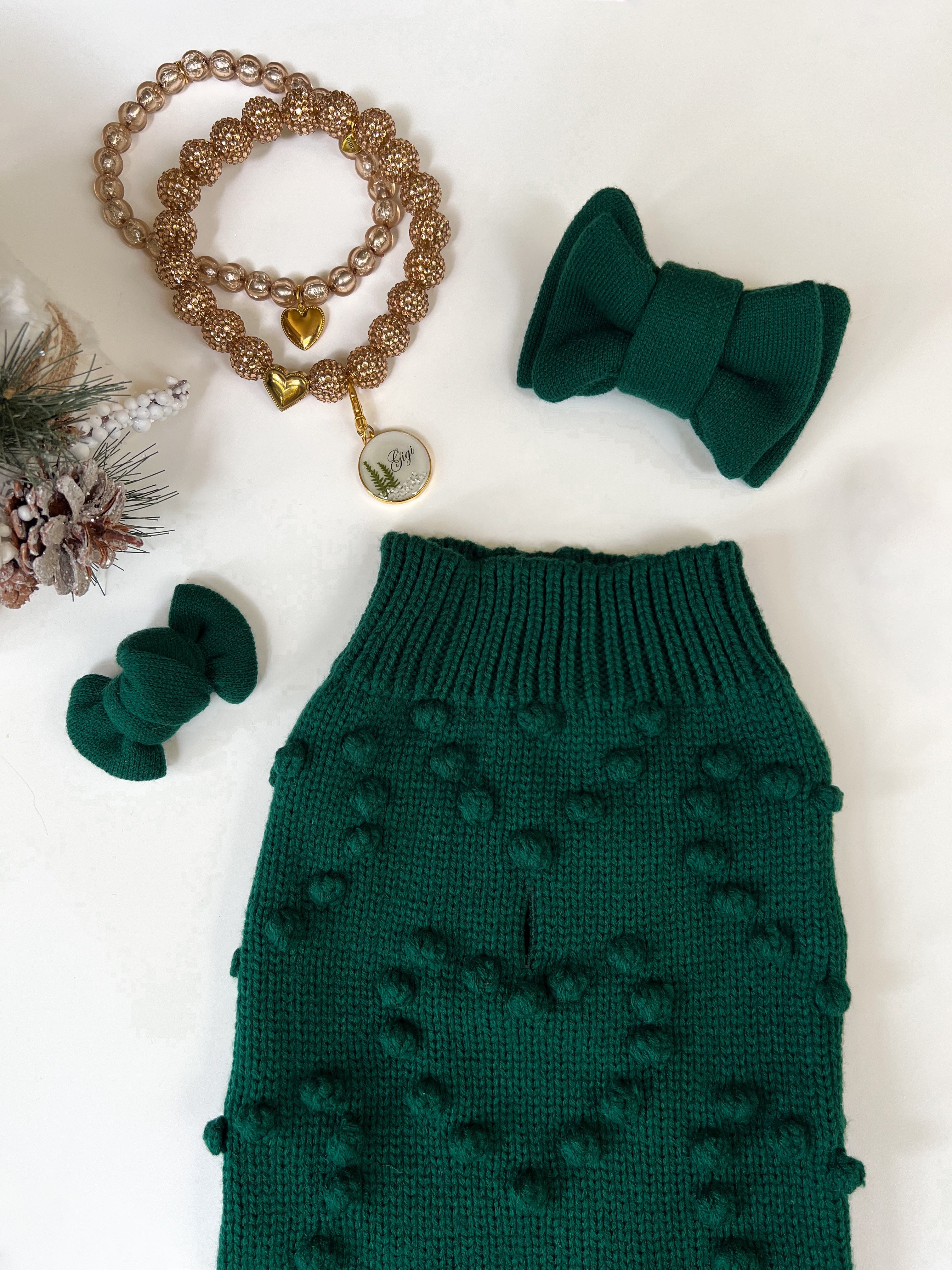 Heartknit Dog Sweater - Evergreen
