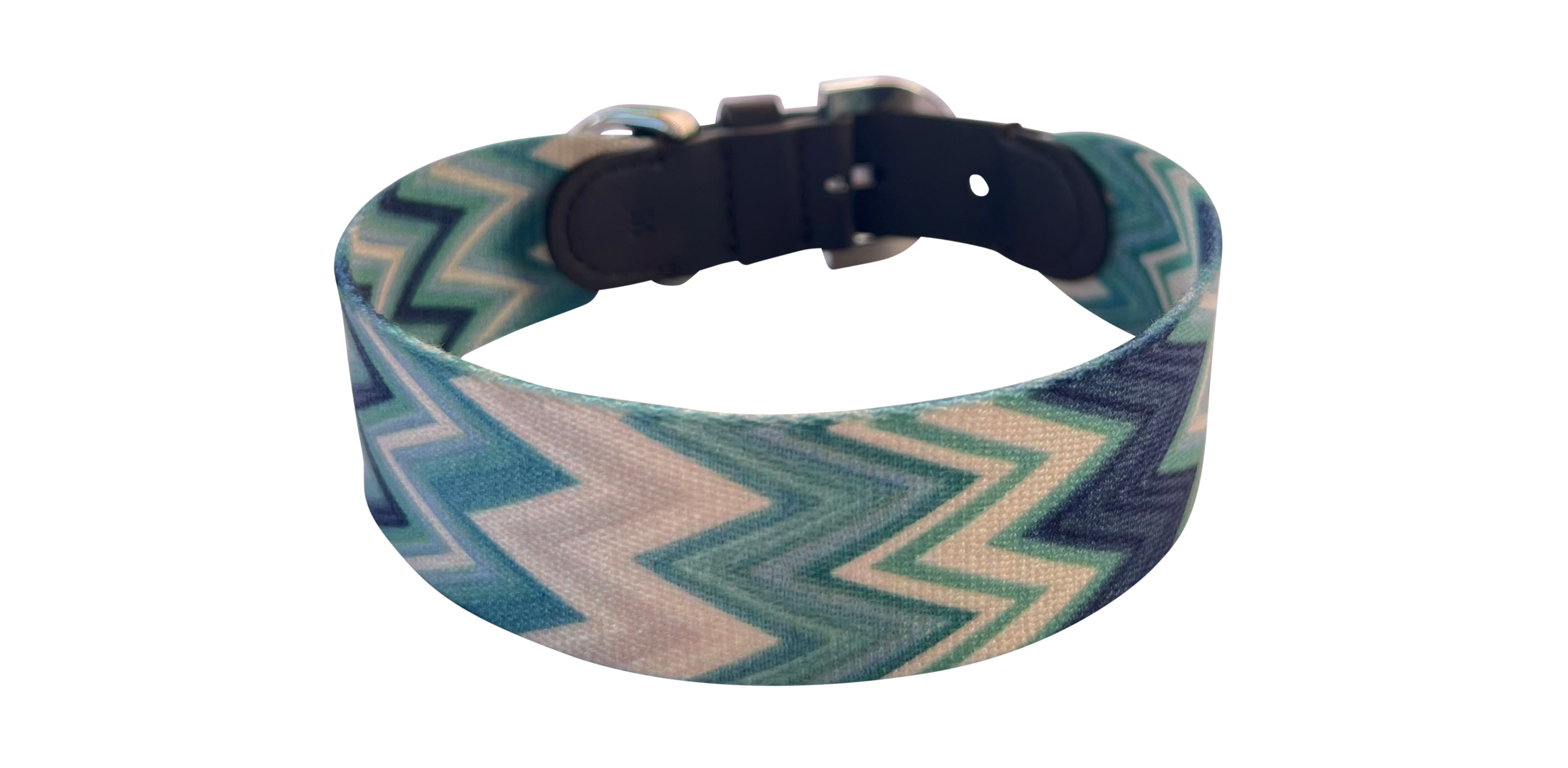 Chevron Azure Dog Collar