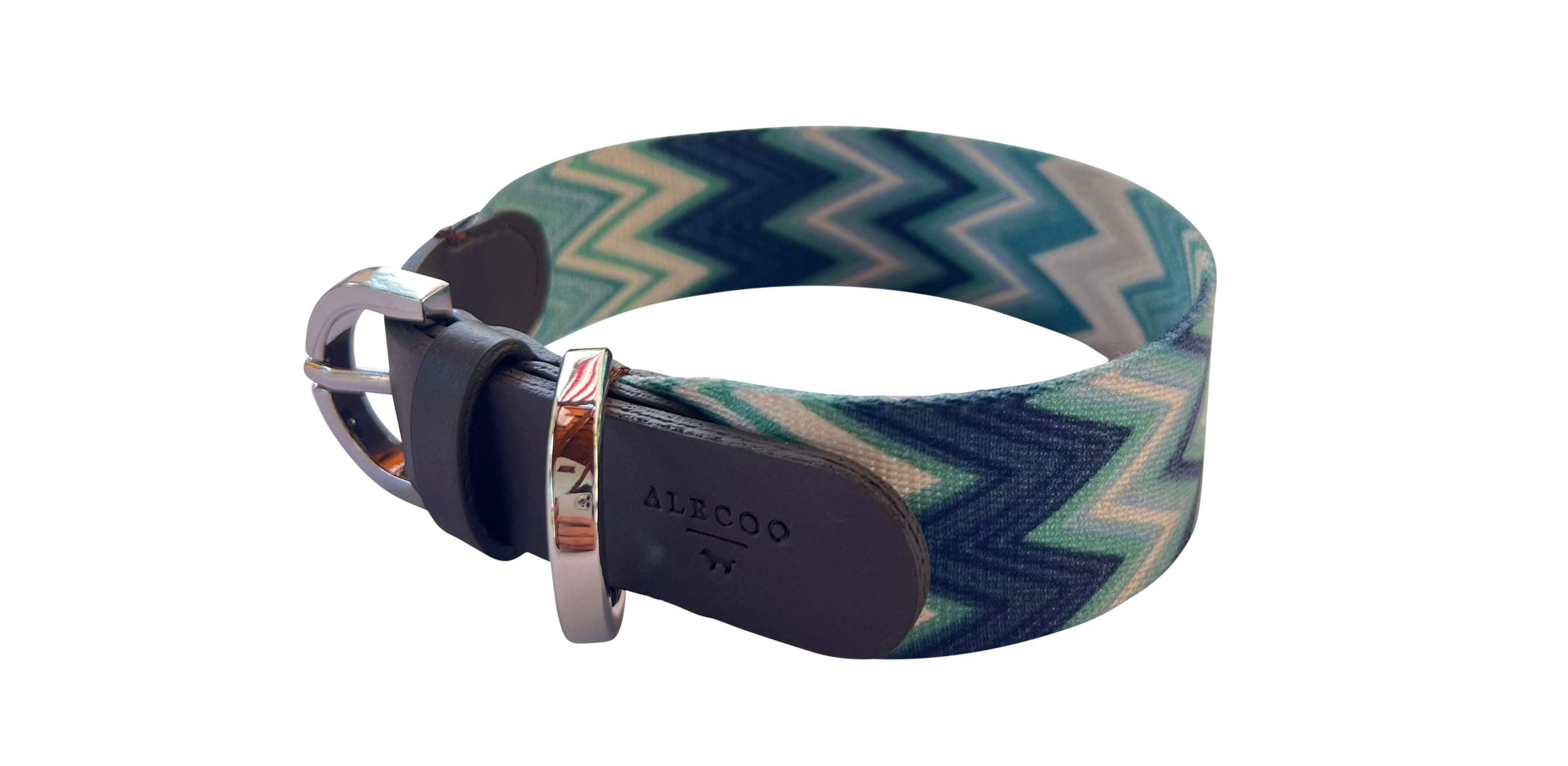 Chevron Azure Dog Collar
