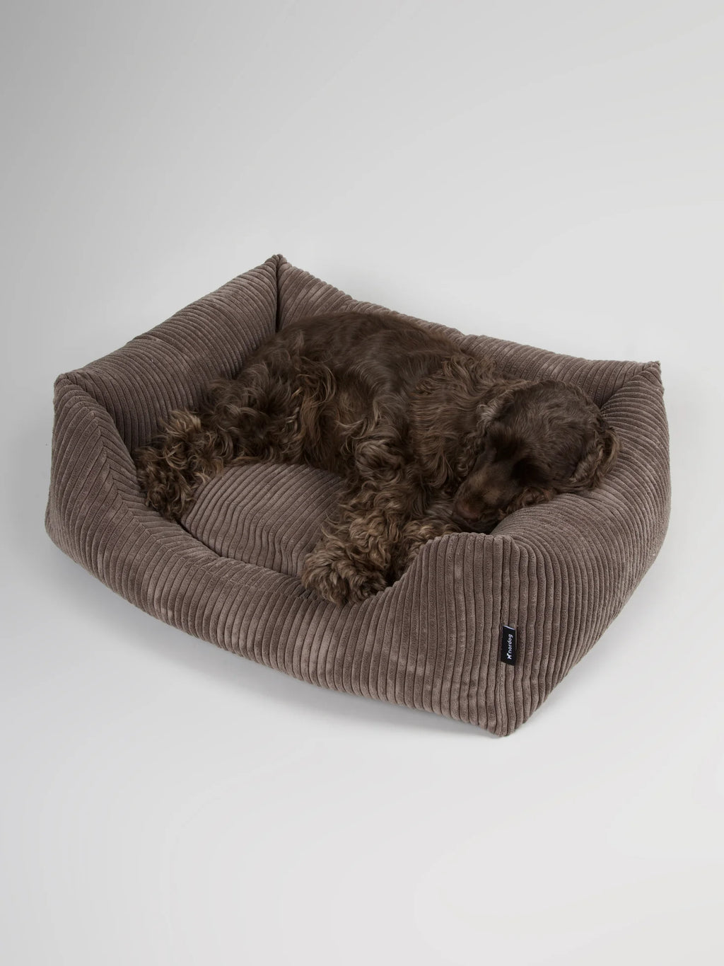 OSCAR Velvet Dog Bed Mocca
