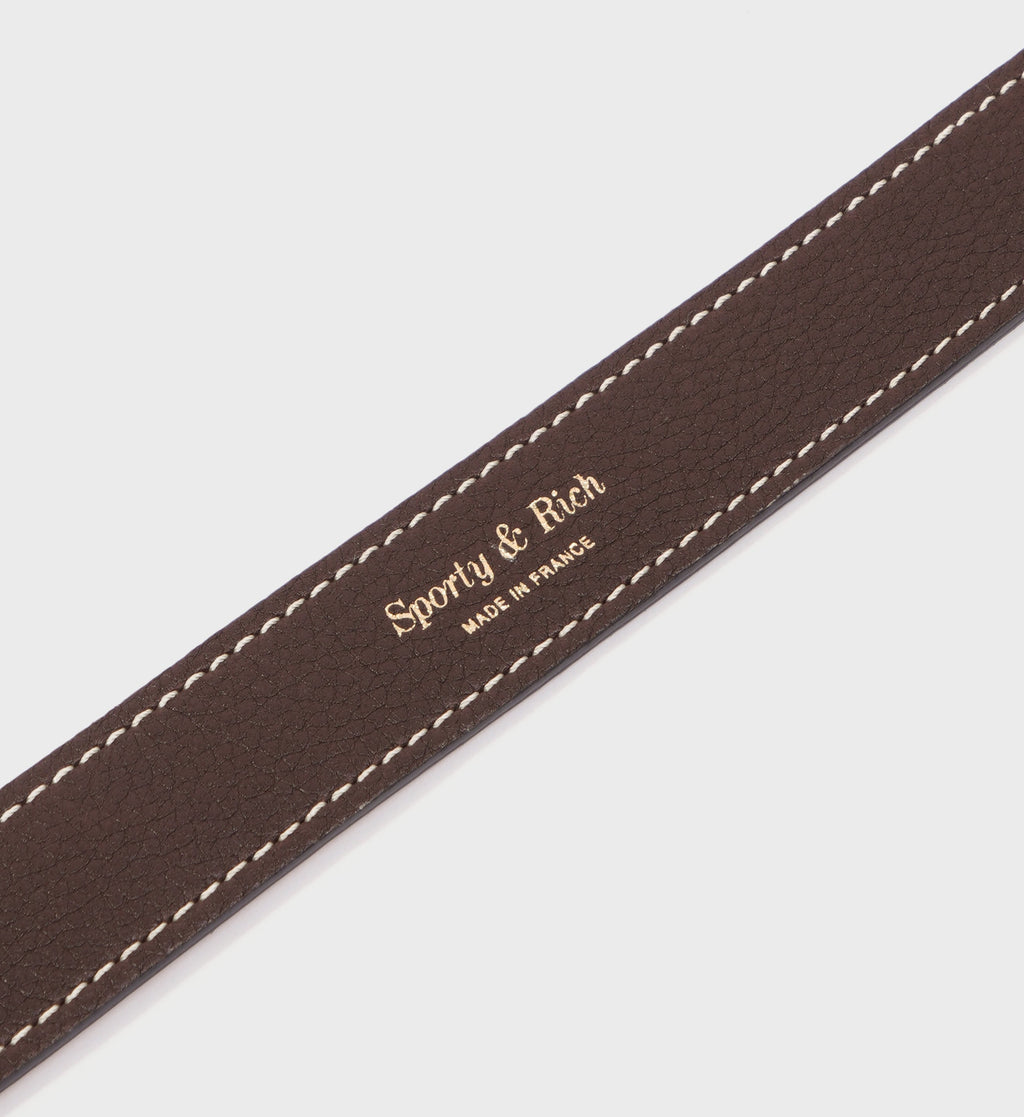 Leather Dog Leash - Chocolate/Gold