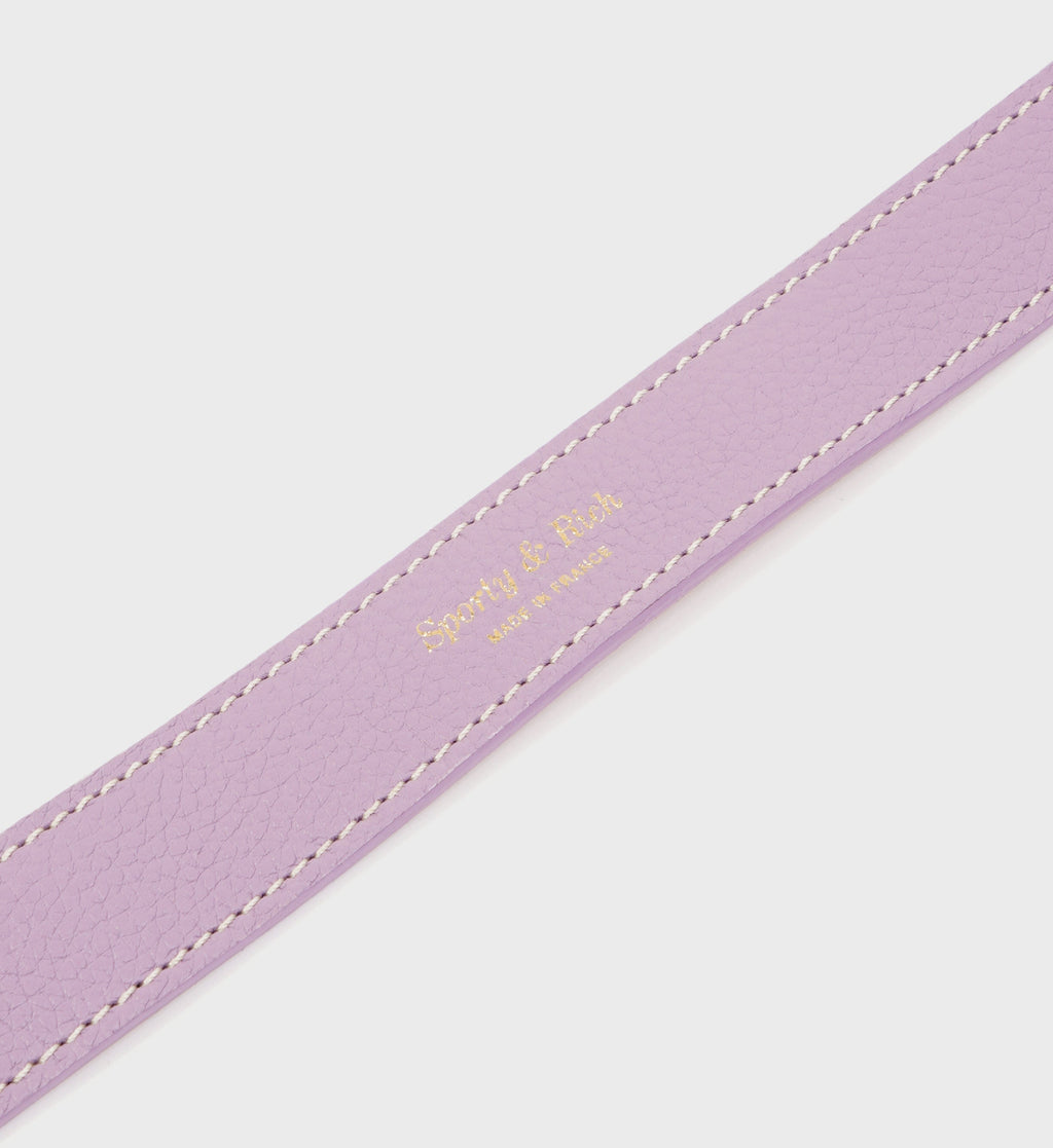 Leather Dog Collar - Soft Lilac/Gold