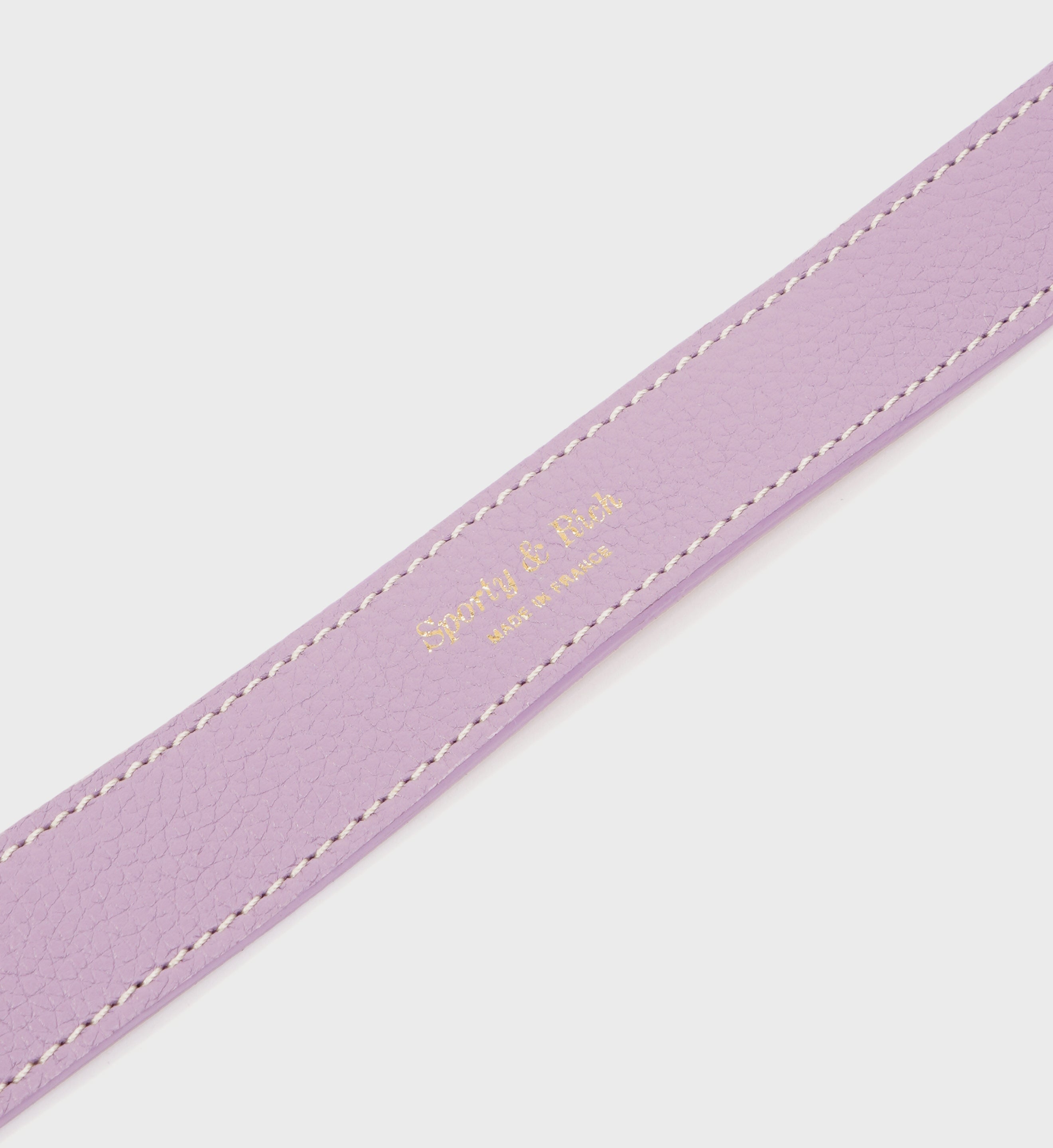 Leather Dog Collar - Soft Lilac/Gold