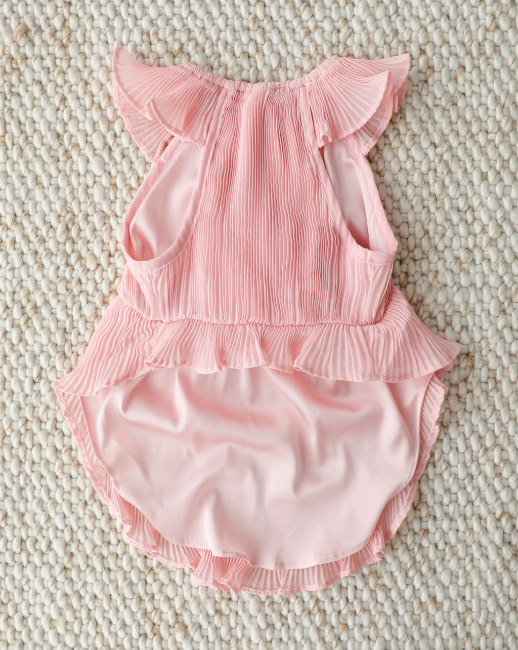 Love Story Rose Pink Pleated Chiffon Dress