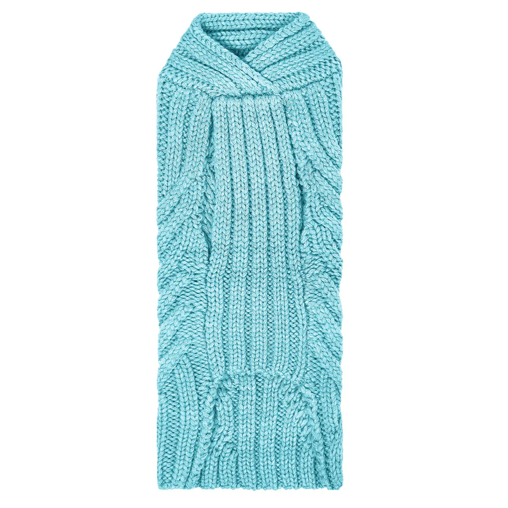 Merino Wool Weave Knit Dog Sweater - Blue