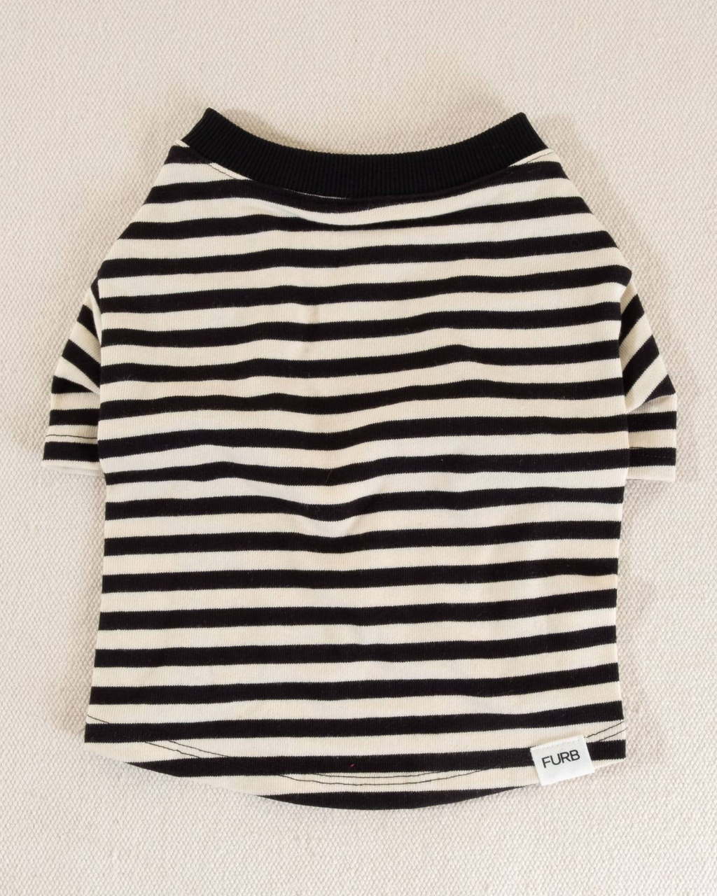 Playful Pooch Black + Ivory Striped Dog T-Shirt