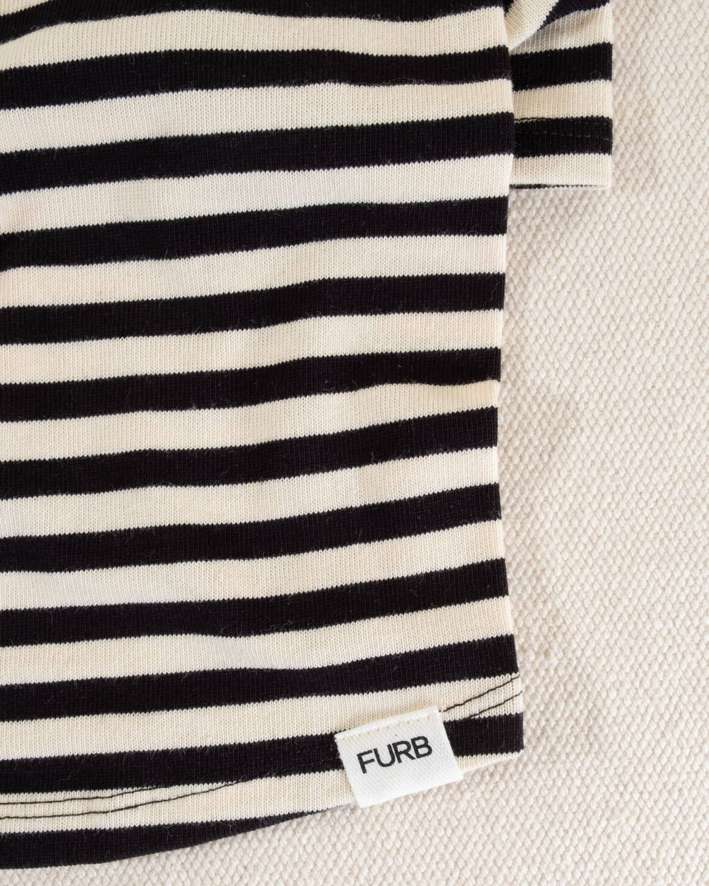 Playful Pooch Black + Ivory Striped Dog T-Shirt