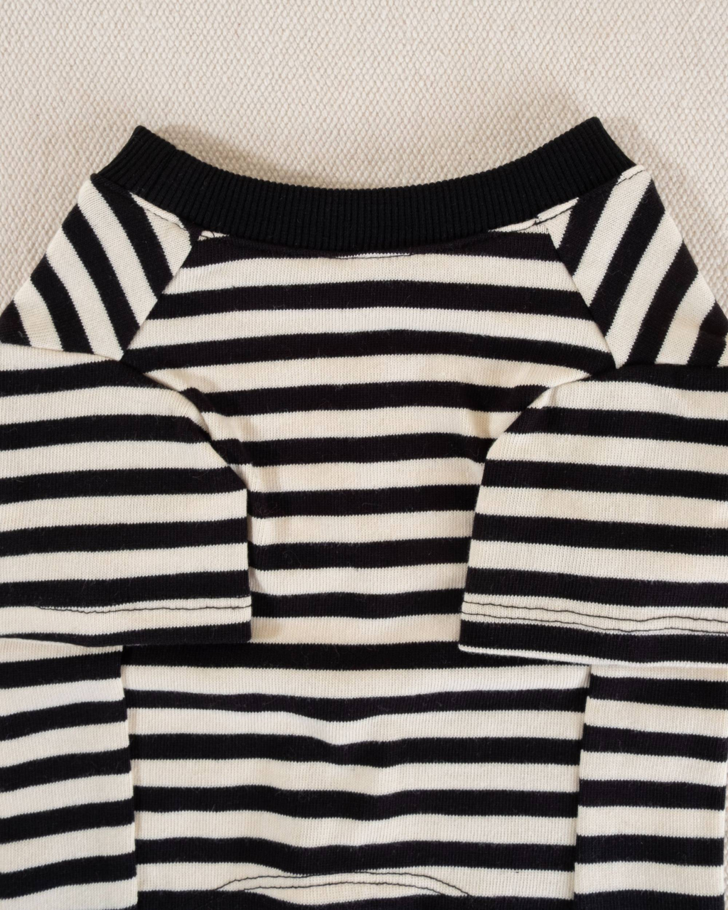 Playful Pooch Black + Ivory Striped Dog T-Shirt