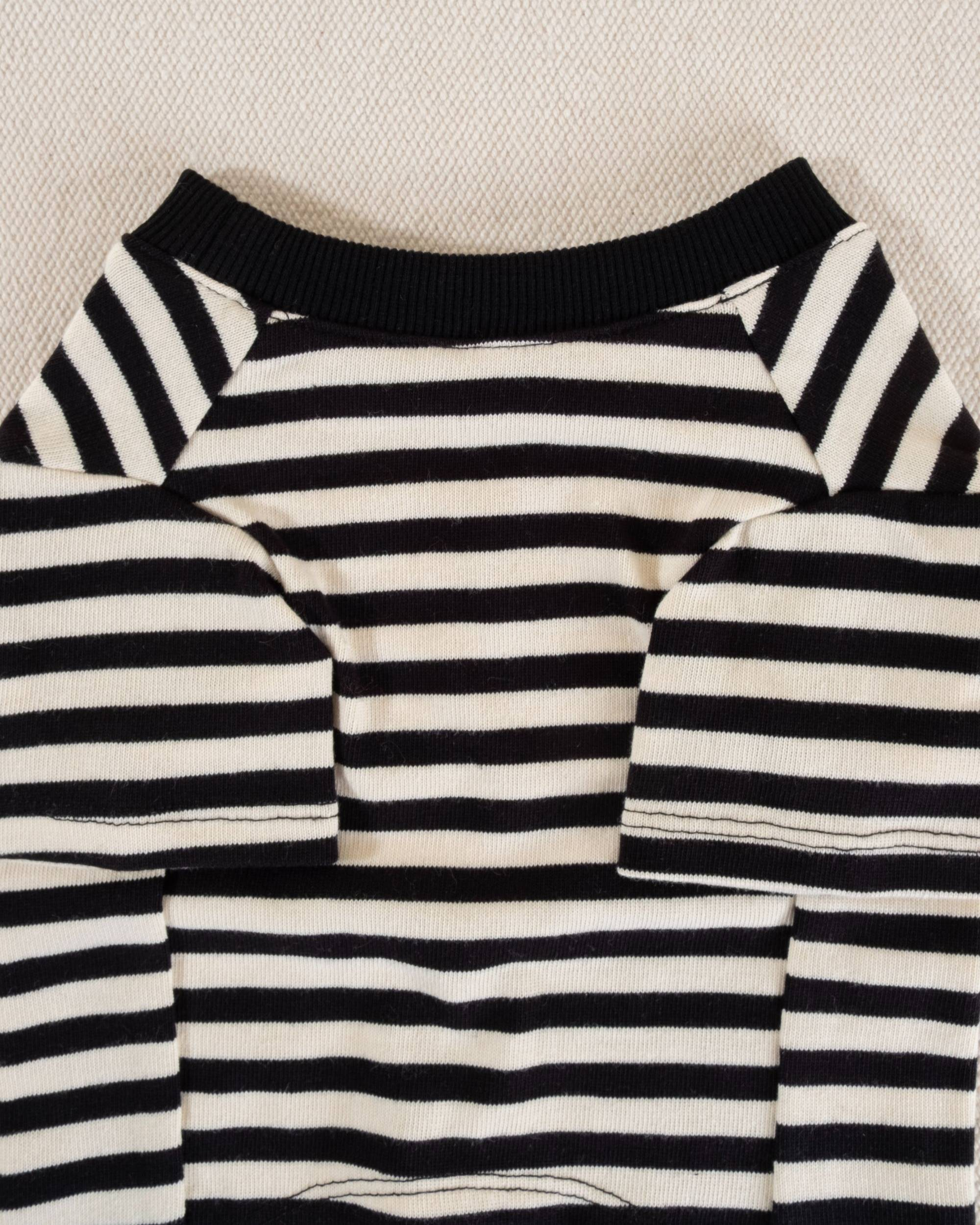 Playful Pooch Black + Ivory Striped Dog T-Shirt