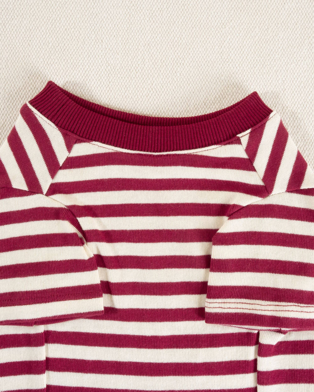 Playful Pooch Red + Ivory Striped Dog T-Shirt