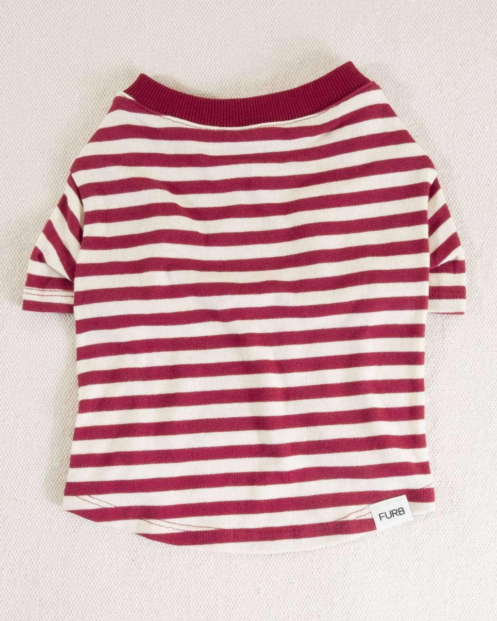 Playful Pooch Red + Ivory Striped Dog T-Shirt