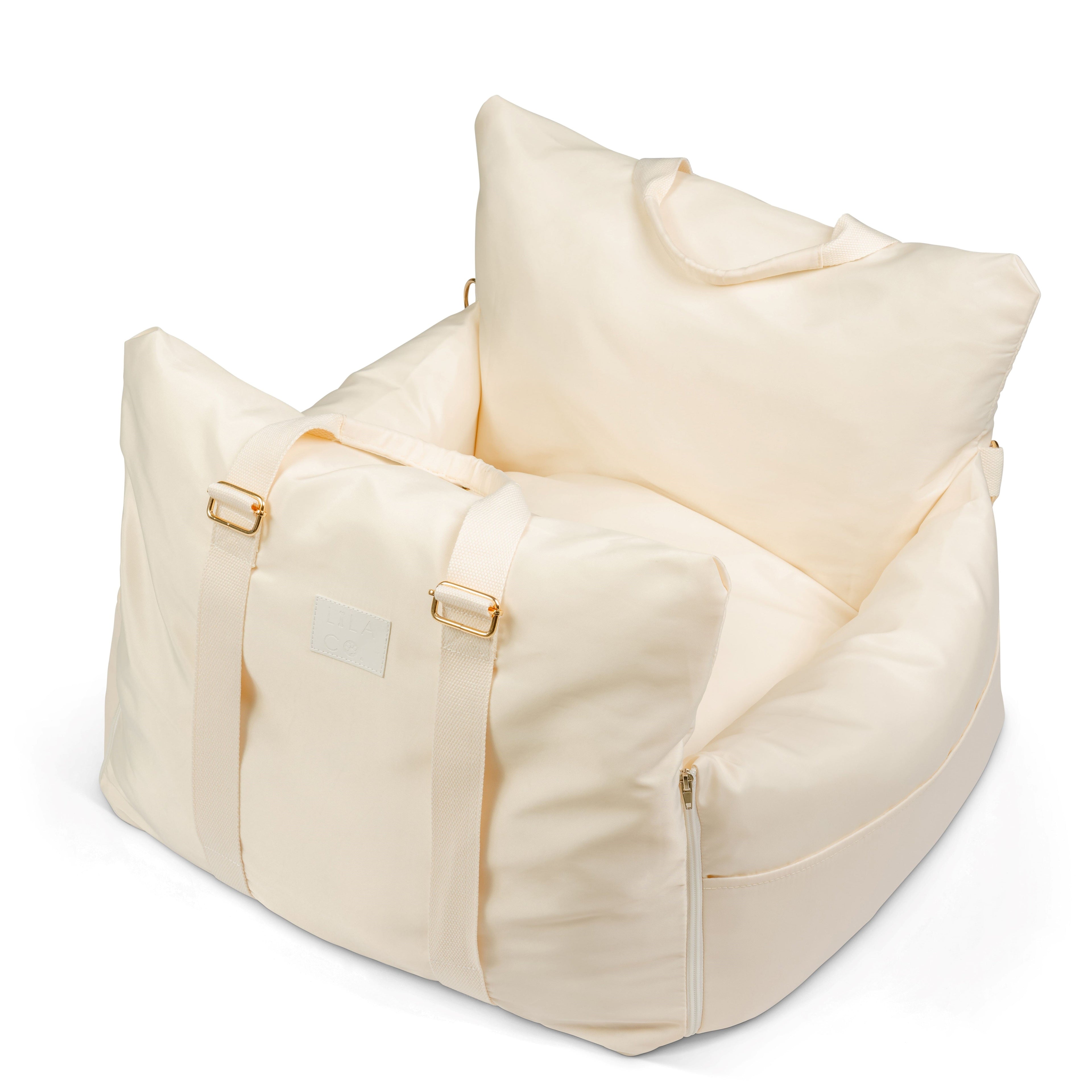 Premium Cream Pet Car Seat