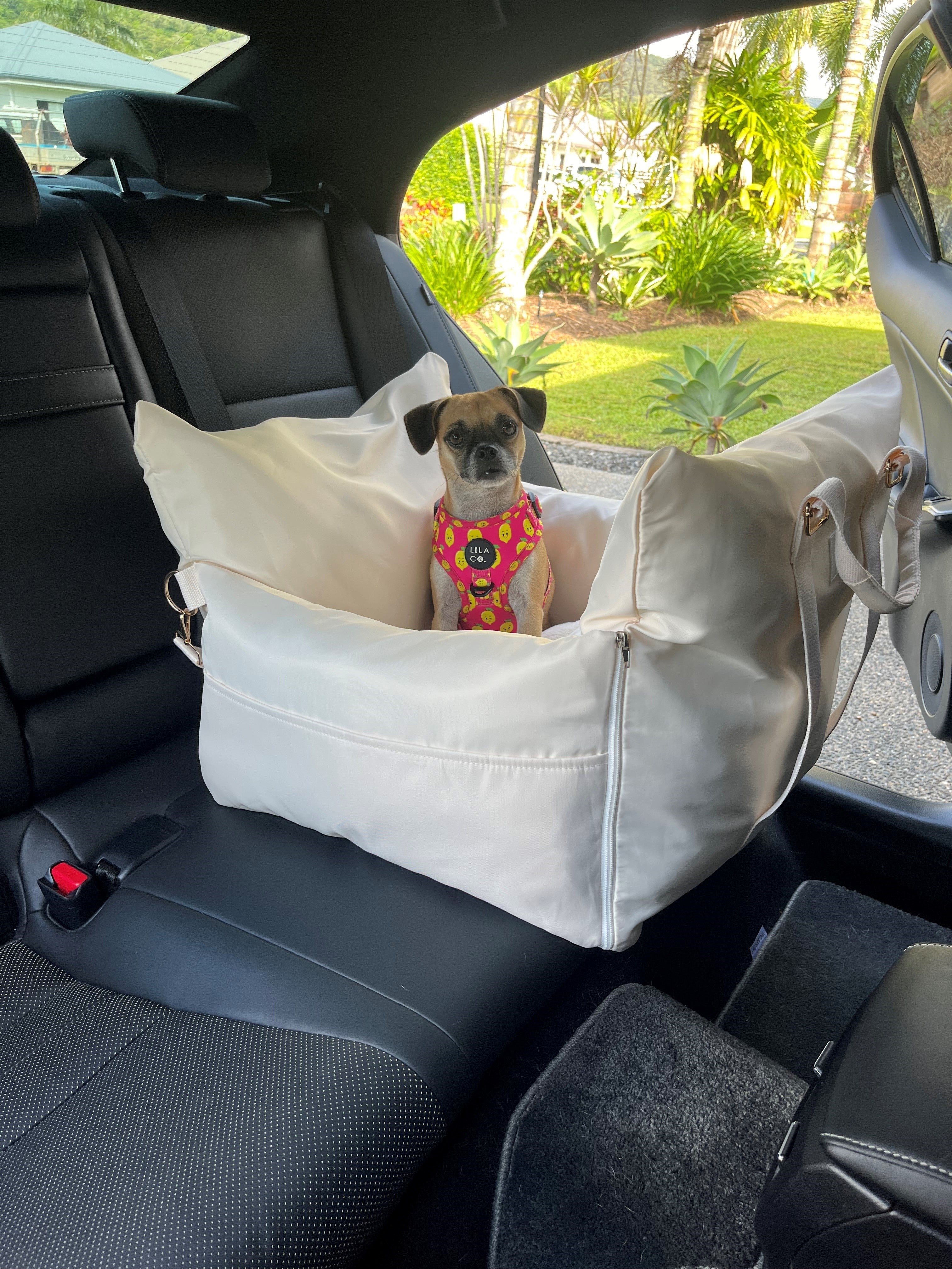 Premium Cream Pet Car Seat